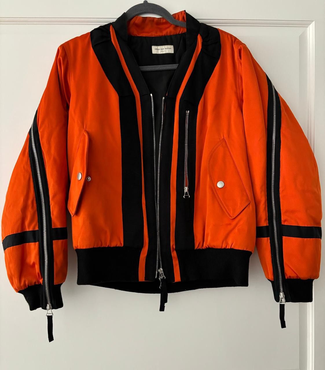 Dries Van Noten Dries Van Noten Orange Back Zip Bomber Size US M / EU 48-50 / 2 - 1 Thumbnail