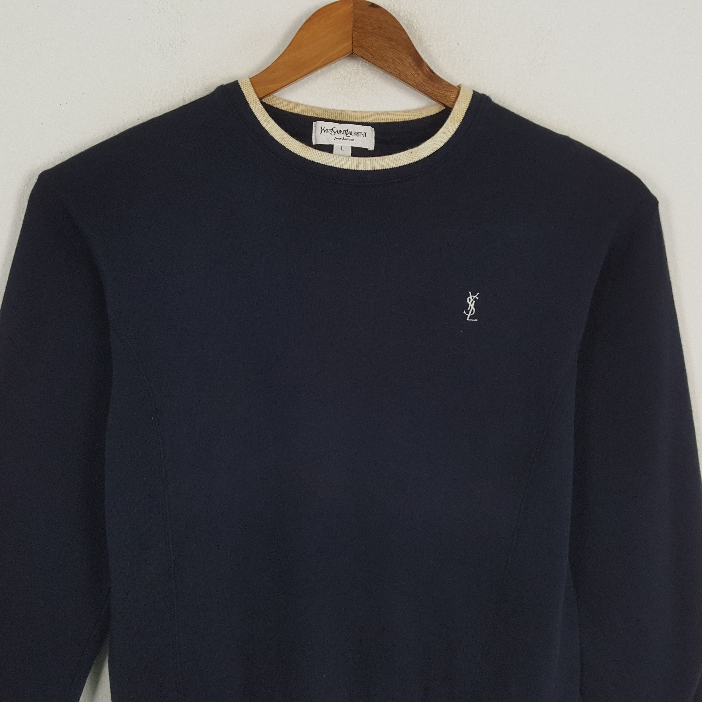 Vintage × Yves Saint Laurent Vintage YVES SAINT LAURENT Italian Fashion Brand Swetashirts Size US M / EU 48-50 / 2 - 2 Thumbnail