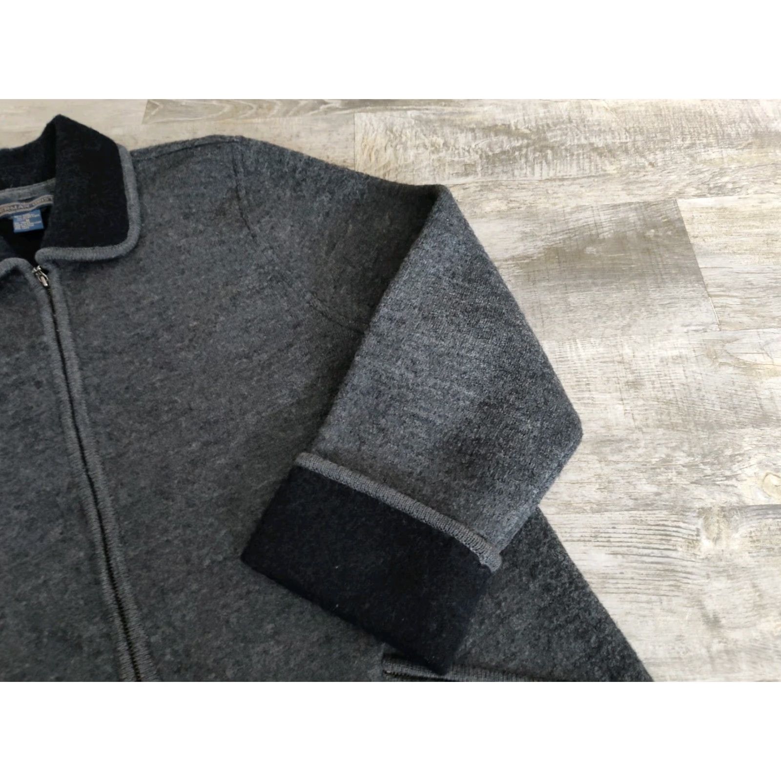 Vintage VINTAGE Herman Geist Wool Jacket Women Size M Gray Full Zip Long Cuffs Fall Winter Spring Size M / US 6-8 / IT 42-44 - 4 Thumbnail