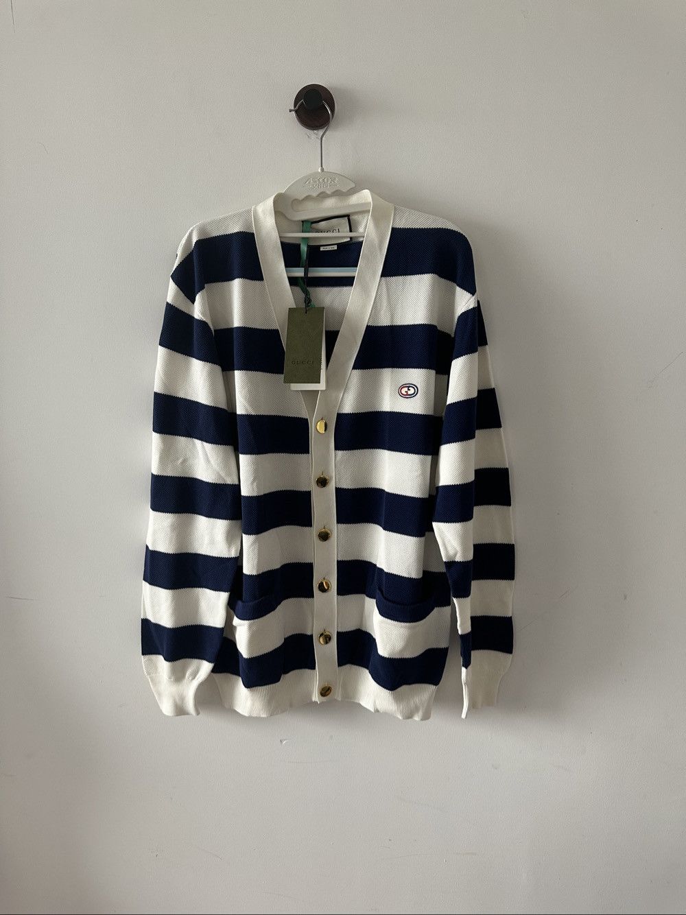 Gucci Gucci Striped V-Neck Cardigan Size M Size US M / EU 48-50 / 2 - 1 Thumbnail