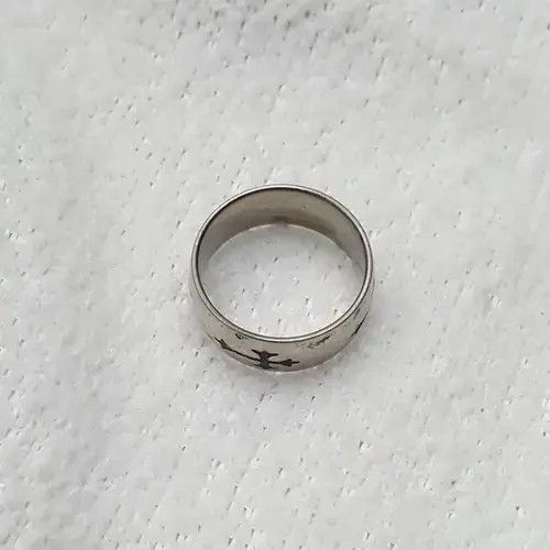 Jewelry × Ring Of Fire Silver Black Enamel Cross Ring Size - 11.50 - RGN -766 Size ONE SIZE - 4 Thumbnail