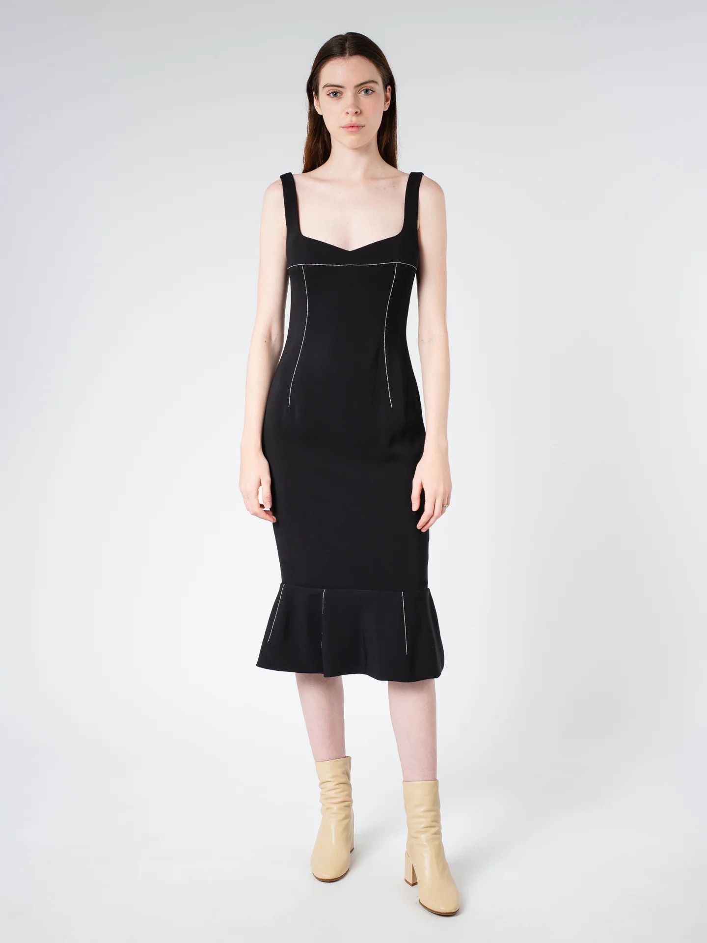 Marni o1y1025 Midi Dress in Black Size S / US 4 / IT 40 - 2 Thumbnail