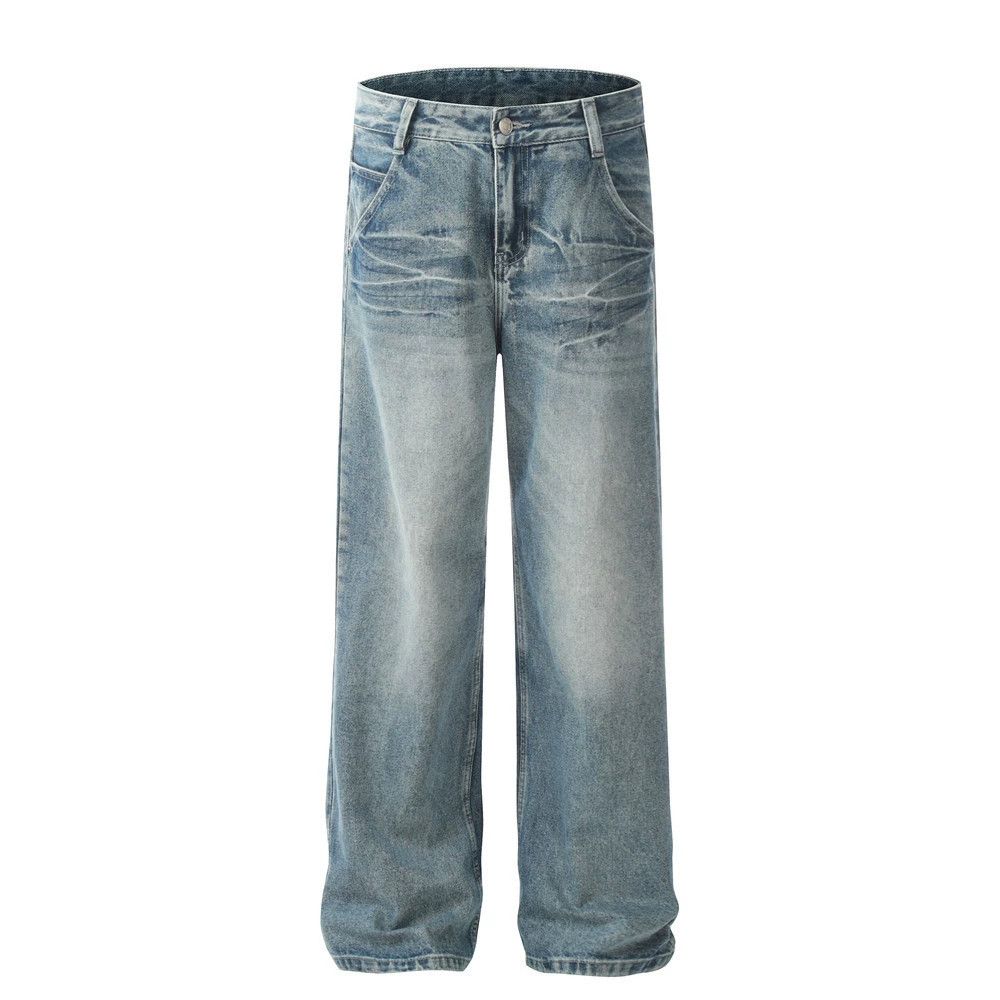Vintage Men's punk casual wide-leg washed gradient loose jeans Size US 32 / EU 48 - 1 Thumbnail