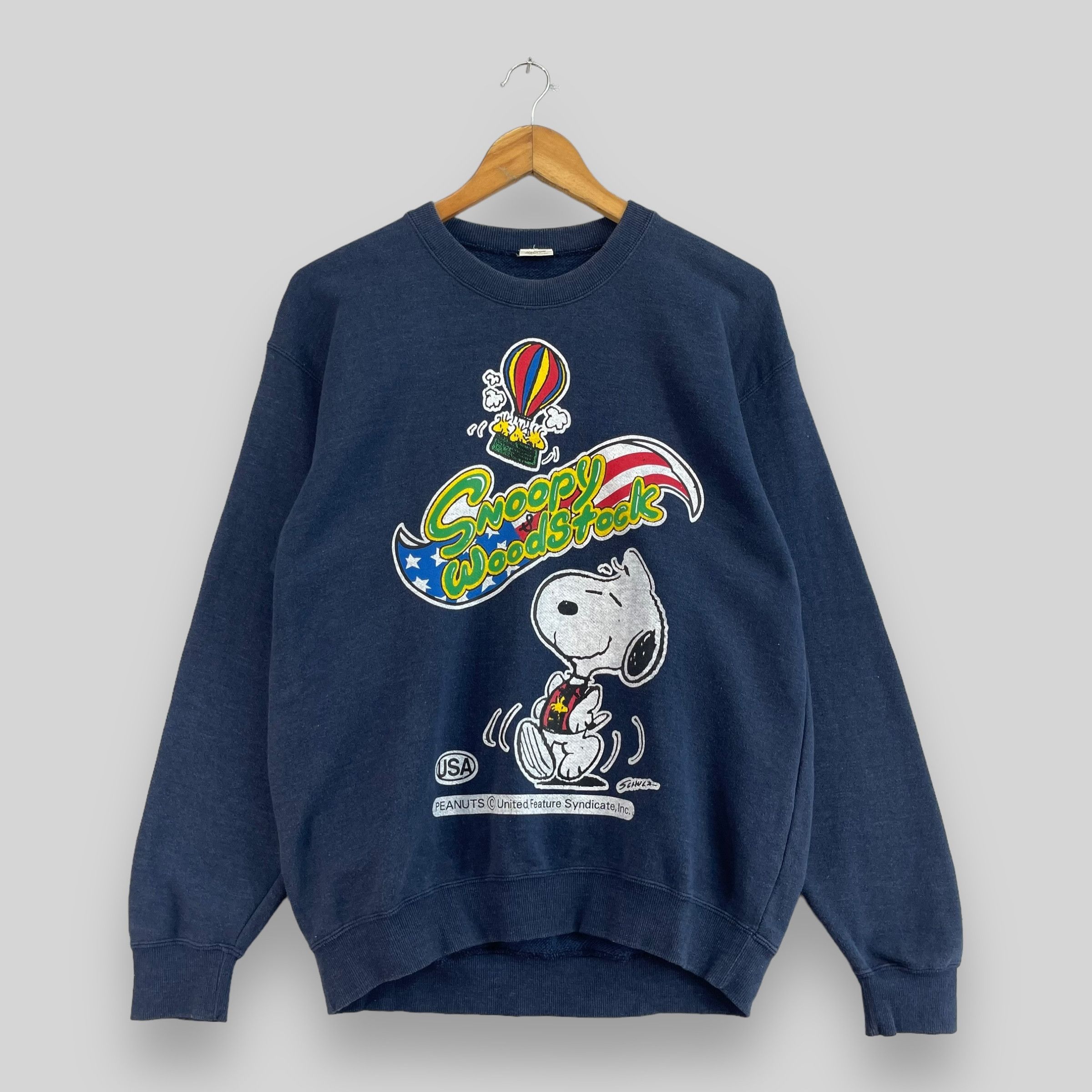 Cartoon Network × Peanuts × Vintage Vintage 90's SNOOPY Woodstock Cartoon Printed Sweatshirt Size US M / EU 48-50 / 2 - 1 Thumbnail