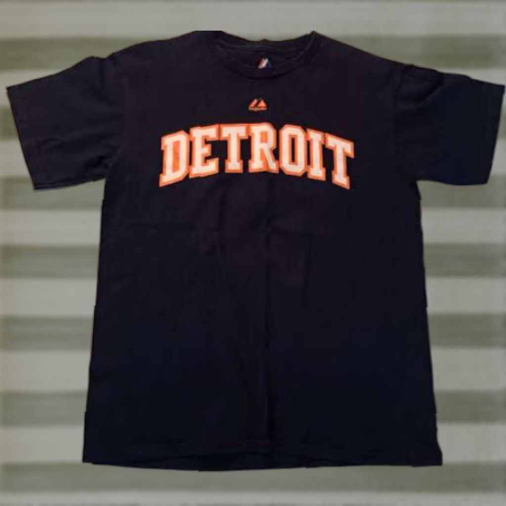 Vintage Majestic T-Shirt Detroit Tigers Al Kaline Printed Crew Neck Blue Cotton Jersey Men's M EUC Size US M / EU 48-50 / 2 - 1 Thumbnail
