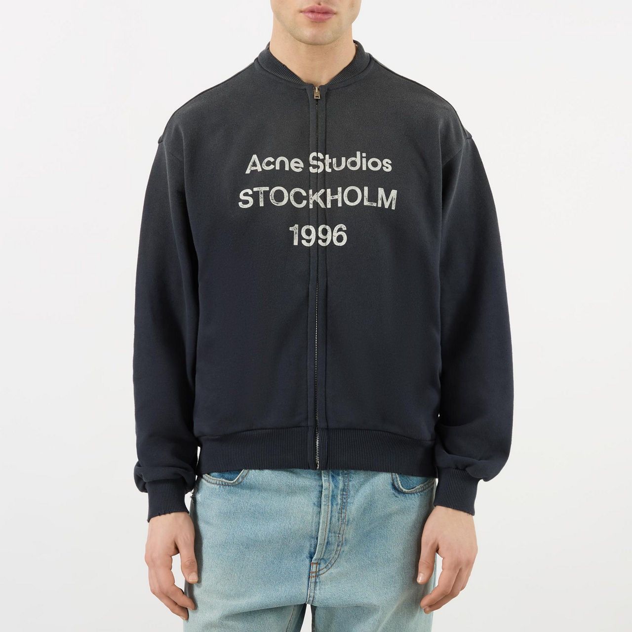Acne Studios Acne Studios Black Logo Zip Sweatshirt Size US L / EU 52-54 / 3 - 2 Thumbnail