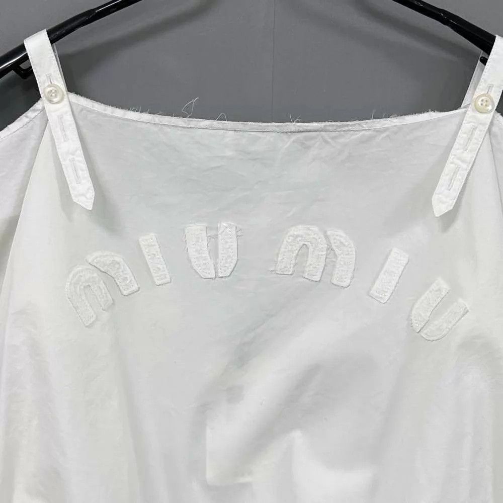 Miu Miu MIUMIU White Off-shoulder Short Longsleeve Cami Size M / US 6-8 / IT 42-44 - 5 Thumbnail