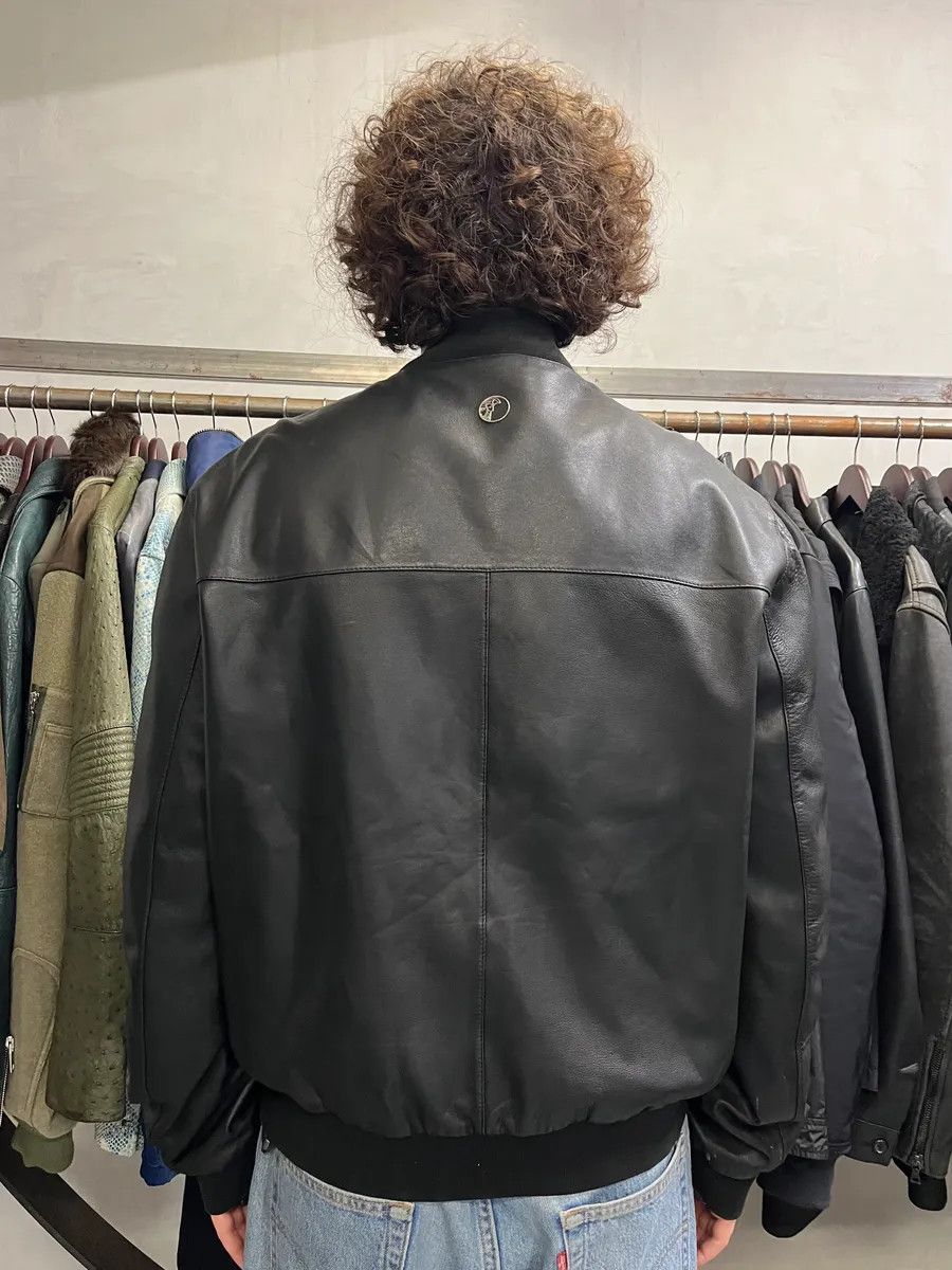 Versace 2000s Versace Black Leather Bomber Jacket Size US M / EU 48-50 / 2 - 3 Thumbnail