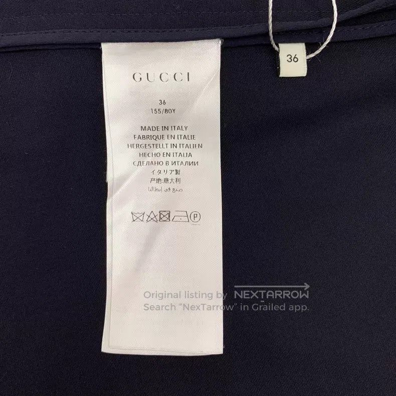 Gucci Gucci Dark blue cotton doll collar long-sleeved dress Size XS / US 0-2 / IT 36-38 - 6 Thumbnail