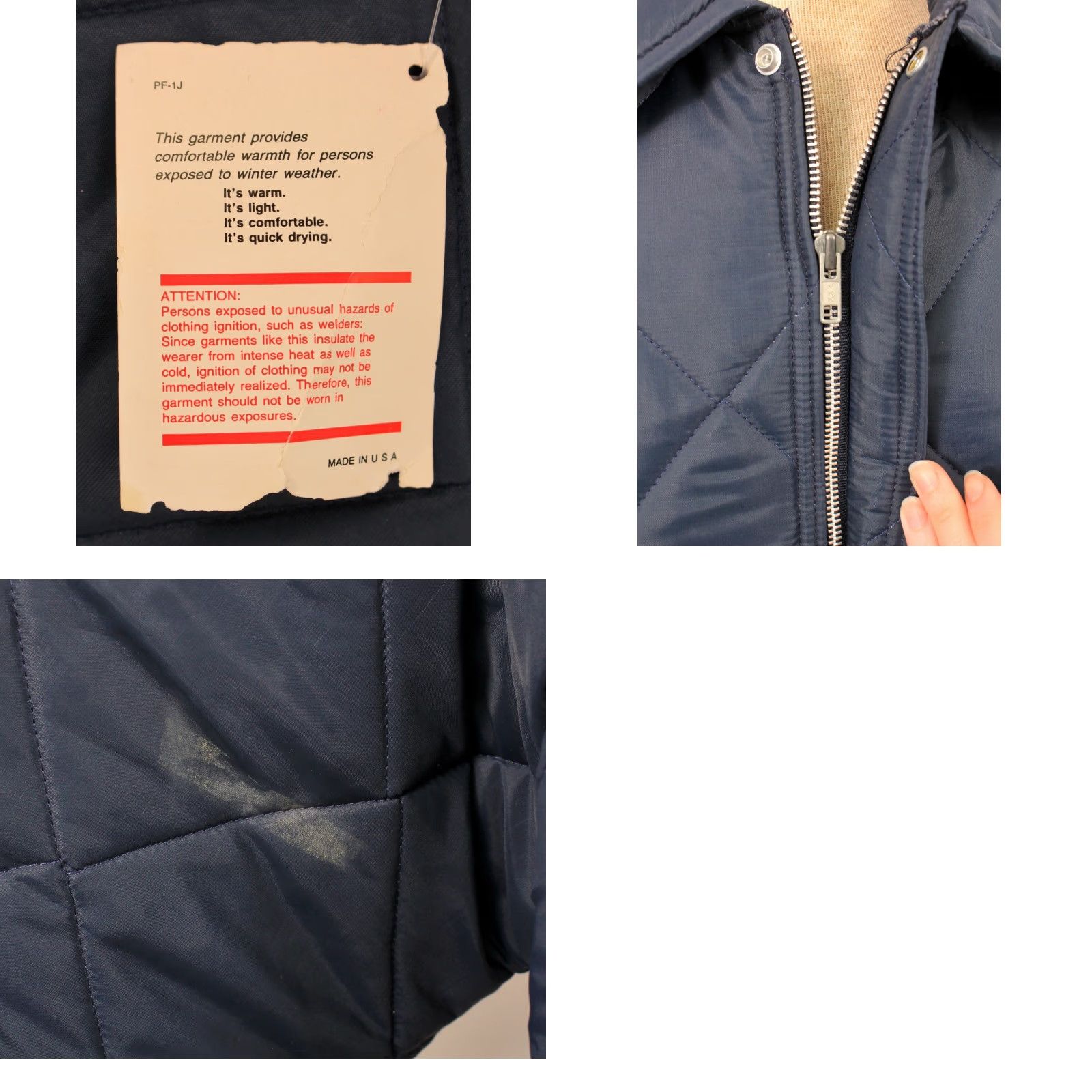 Vintage VINTAGE Big Smith Jacket Mens 70s Quilted Puffer Wool? Nylon Blue XL 70s Quilt Jacket Mens Size US XL / EU 56 / 4 - 8 Thumbnail
