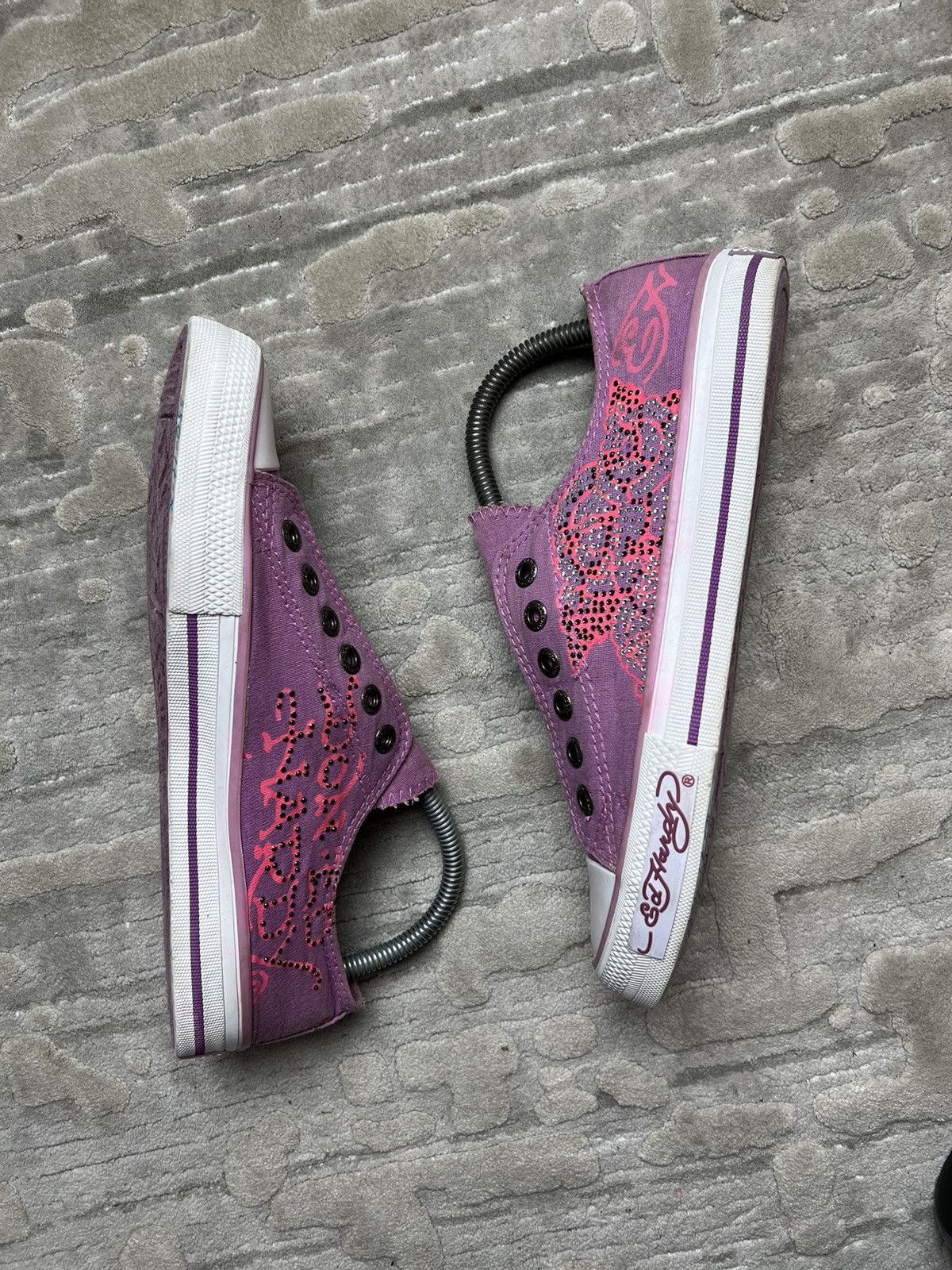 Ed Hardy Ed hardy low top sneakers tattoo stile y2k pink Size US 8 / IT 38 - 3 Thumbnail