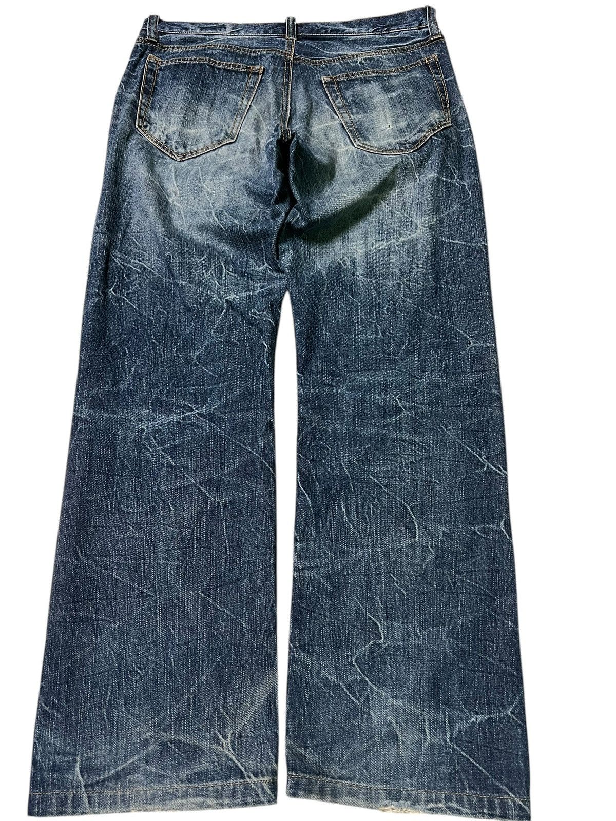 14th Addiction × If Six Was Nine × Japanese Brand 💥Baggy💥Vintage Guitar Pick Washed Distress Clawmark Jean Size US 33 - 2 Thumbnail