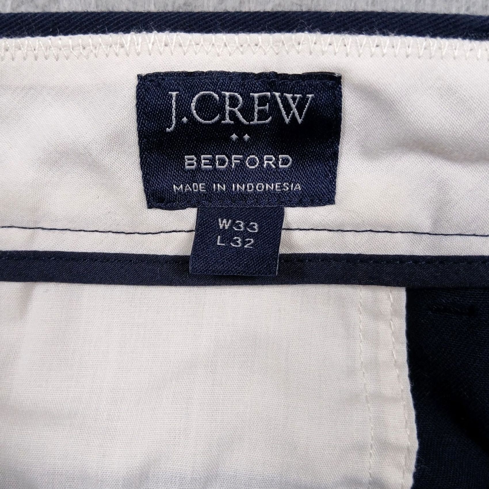 J.Crew J.Crew Bedford Chino Pants Men's 33x32 Navy Stretch Cotton Straight Fit Size US 33 - 4 Thumbnail