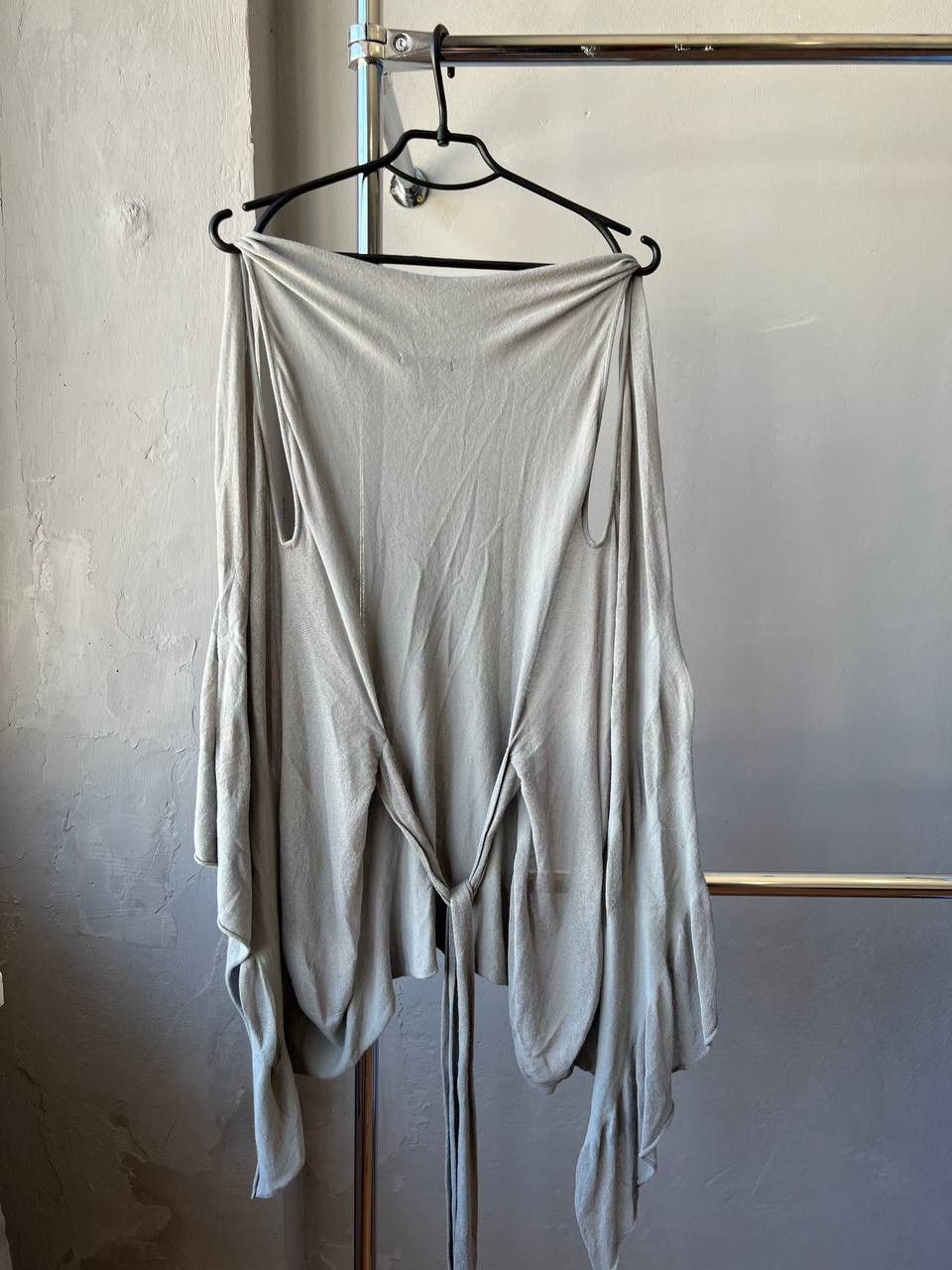 Sarah Pacini SARAH PACINI GRAY VISCOSE ASYMETRICAL SLEEVELESS CARDIGAN OS Size S / US 4 / IT 40 - 14 Thumbnail