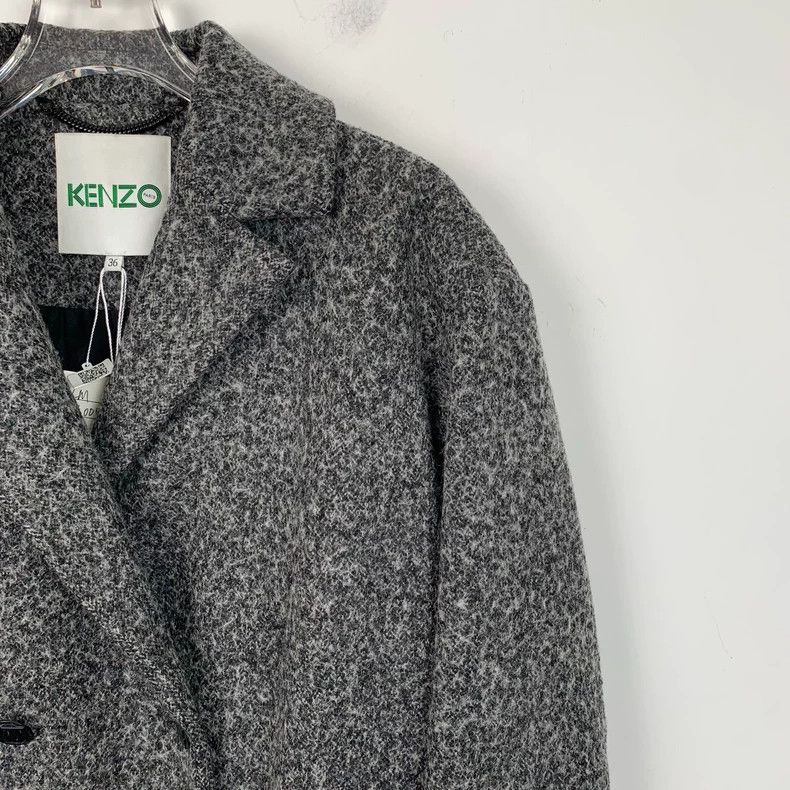 Kenzo KENZO Dark grey wool lapel double-breasted coat Size XS / US 0-2 / IT 36-38 - 3 Thumbnail