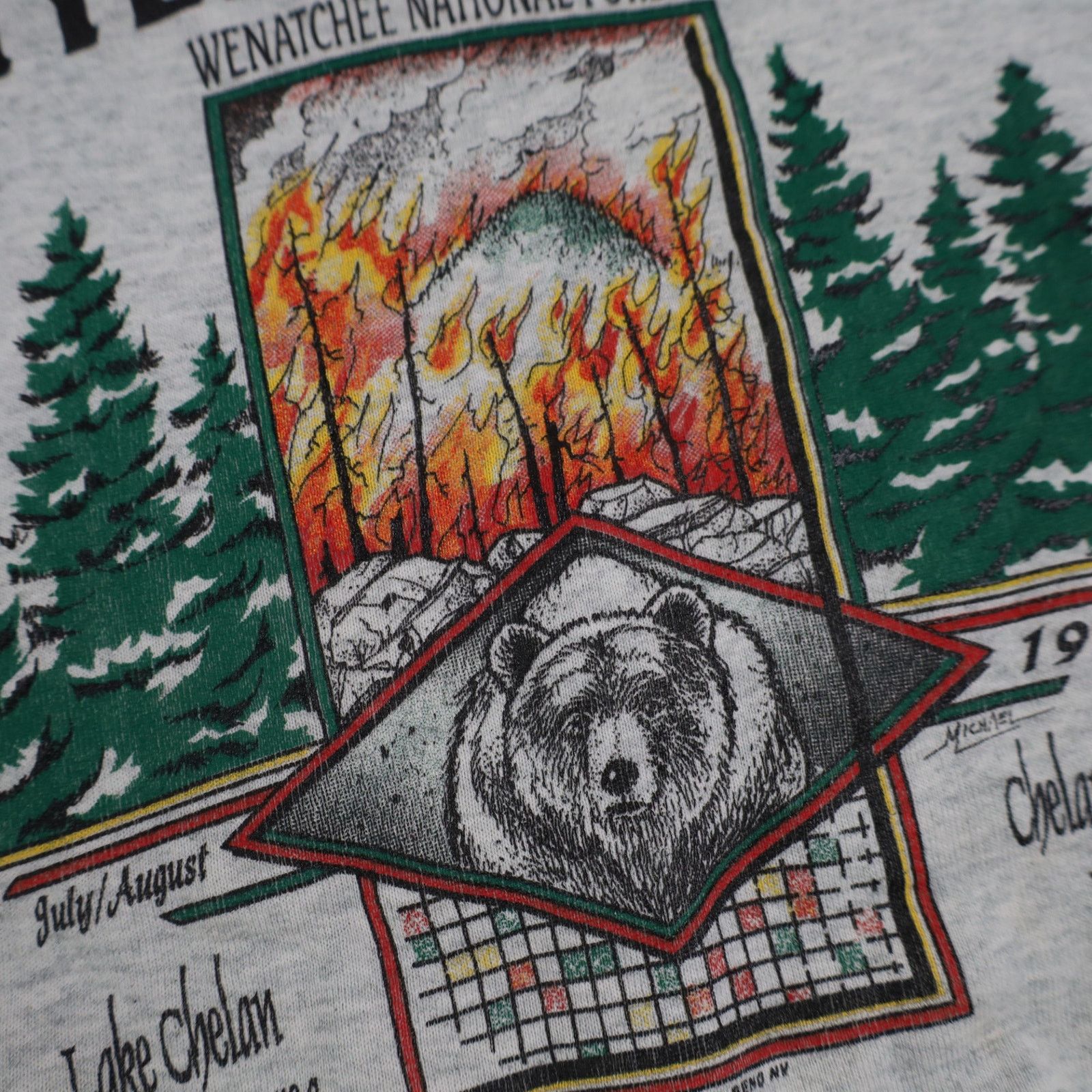 Vintage VTG Wenatchee National Forest Tyee Complex Fire Sweatshirt Size US XL / EU 56 / 4 - 5 Thumbnail
