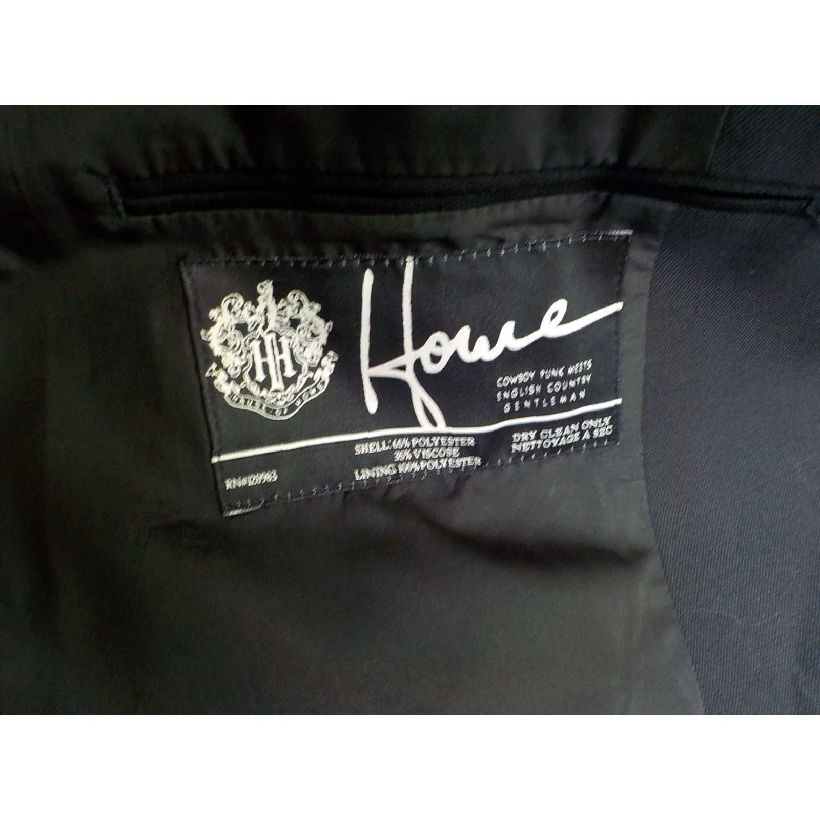 Vintage HOWE Blazer Sport Coat 2 Button Black Poly/Viscose SZ 46R Regular Men’s Blazer Size 46R - 7 Thumbnail