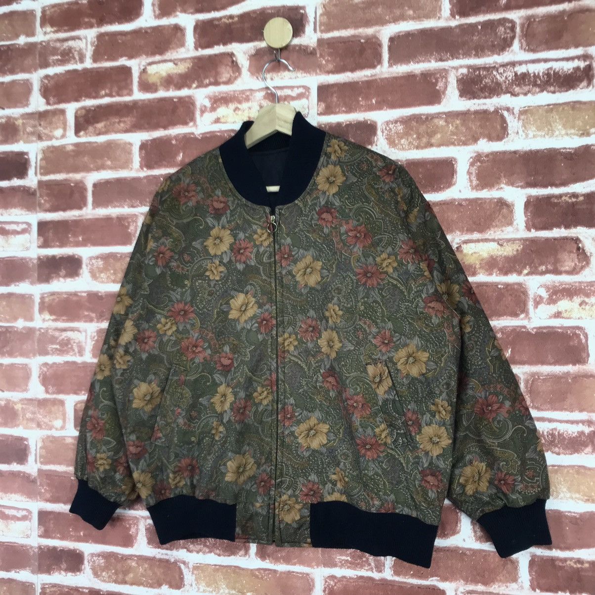 Japanese Brand Art Floral Bomber Jacket Size US M / EU 48-50 / 2 - 5 Thumbnail