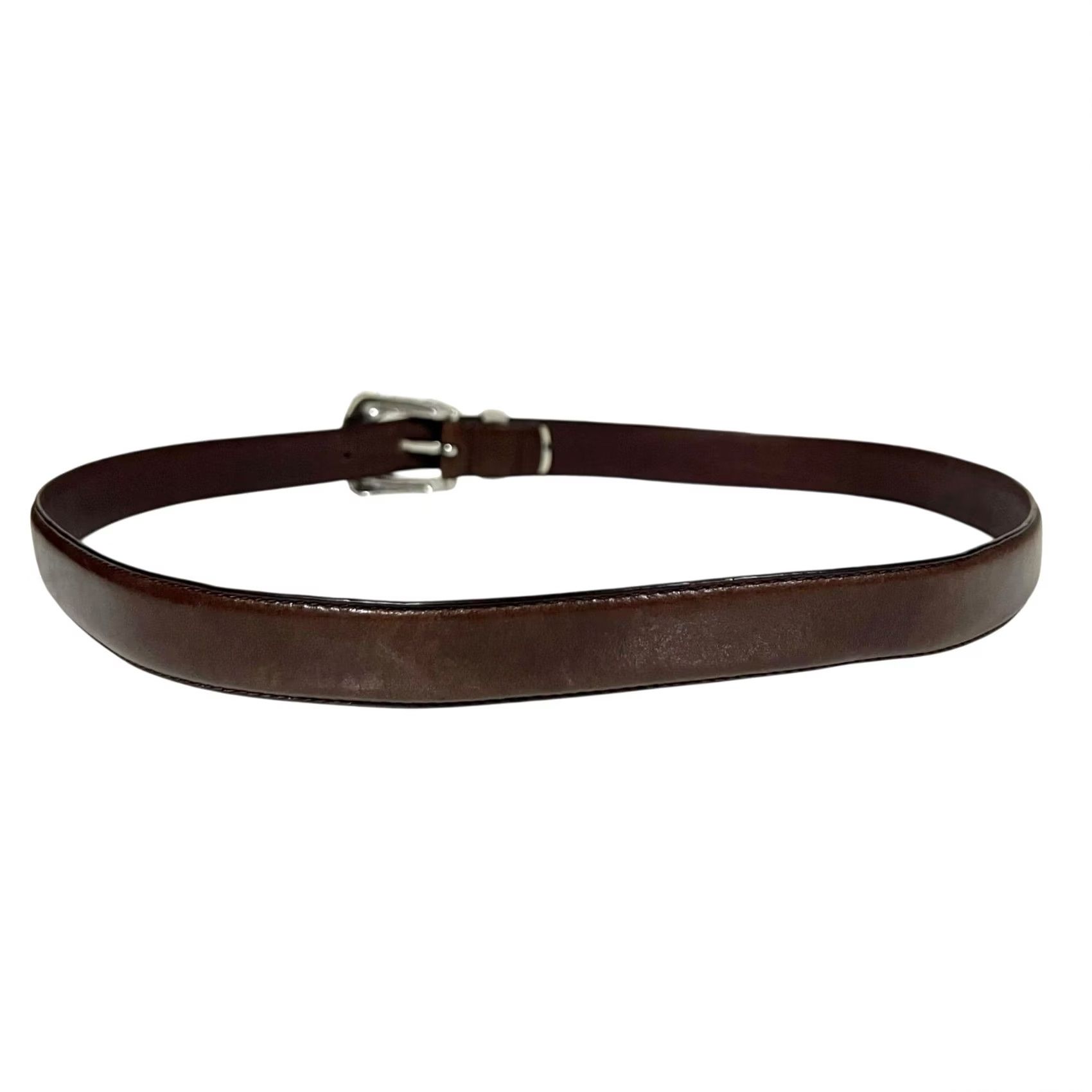 Fossil VINTAGE Fossil Leather Belt Women Brown Gold Silver Toned Buckle 90s Western Size ONE SIZE - 5 Thumbnail