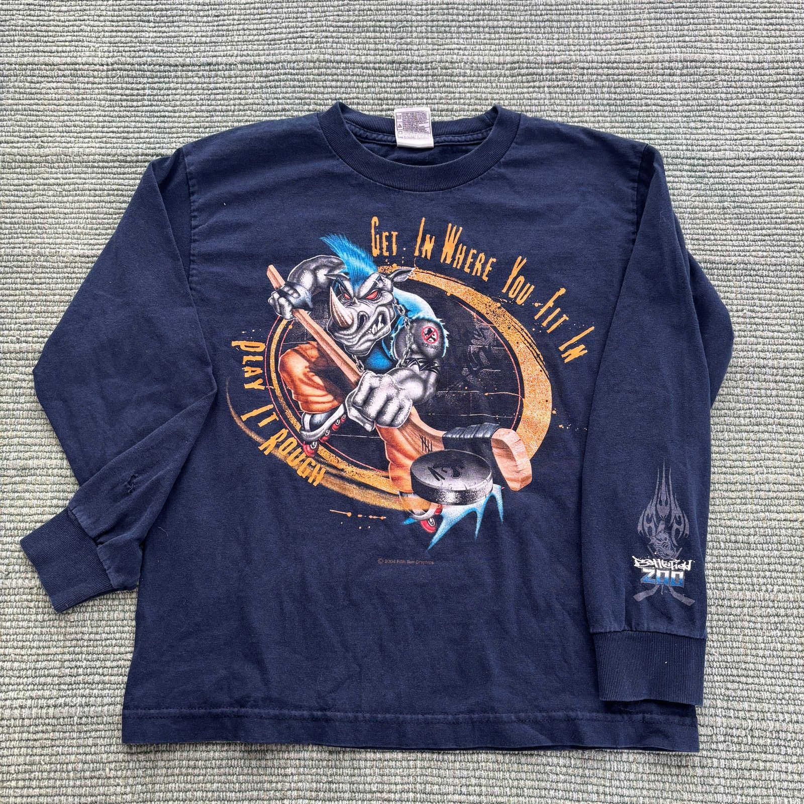 Vintage Vintage Y2K Boys Long Sleeve Edgy Hockey Shirt BattleField Size XS / US 0-2 / IT 36-38 - 1 Thumbnail