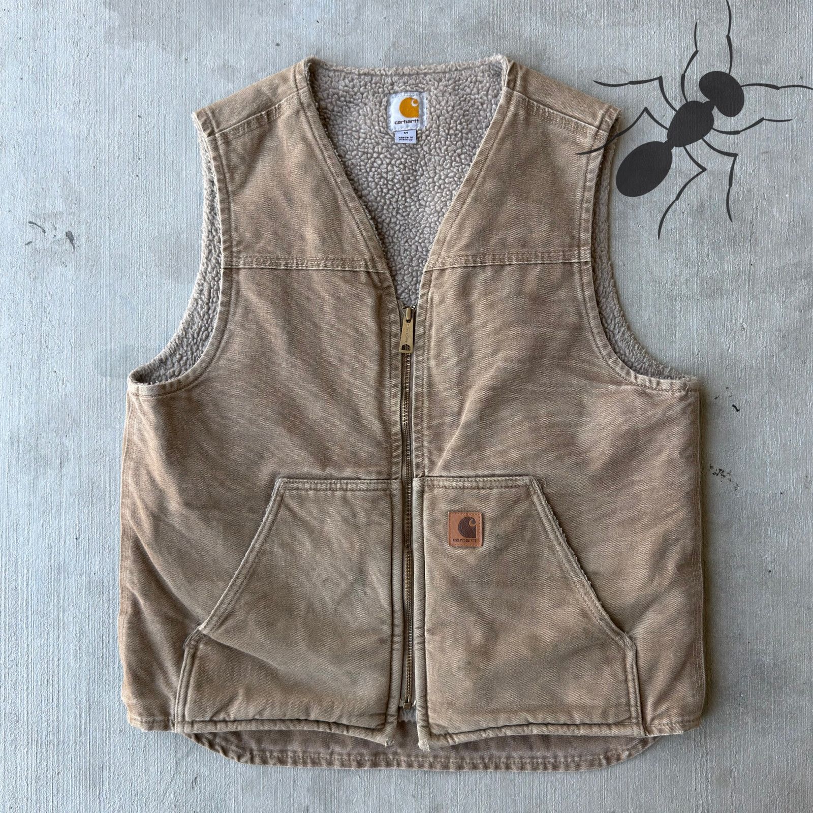 Carhartt × Vintage Carhartt V26 FRB brown Sherpa work wear vest Size US M / EU 48-50 / 2 - 1 Thumbnail