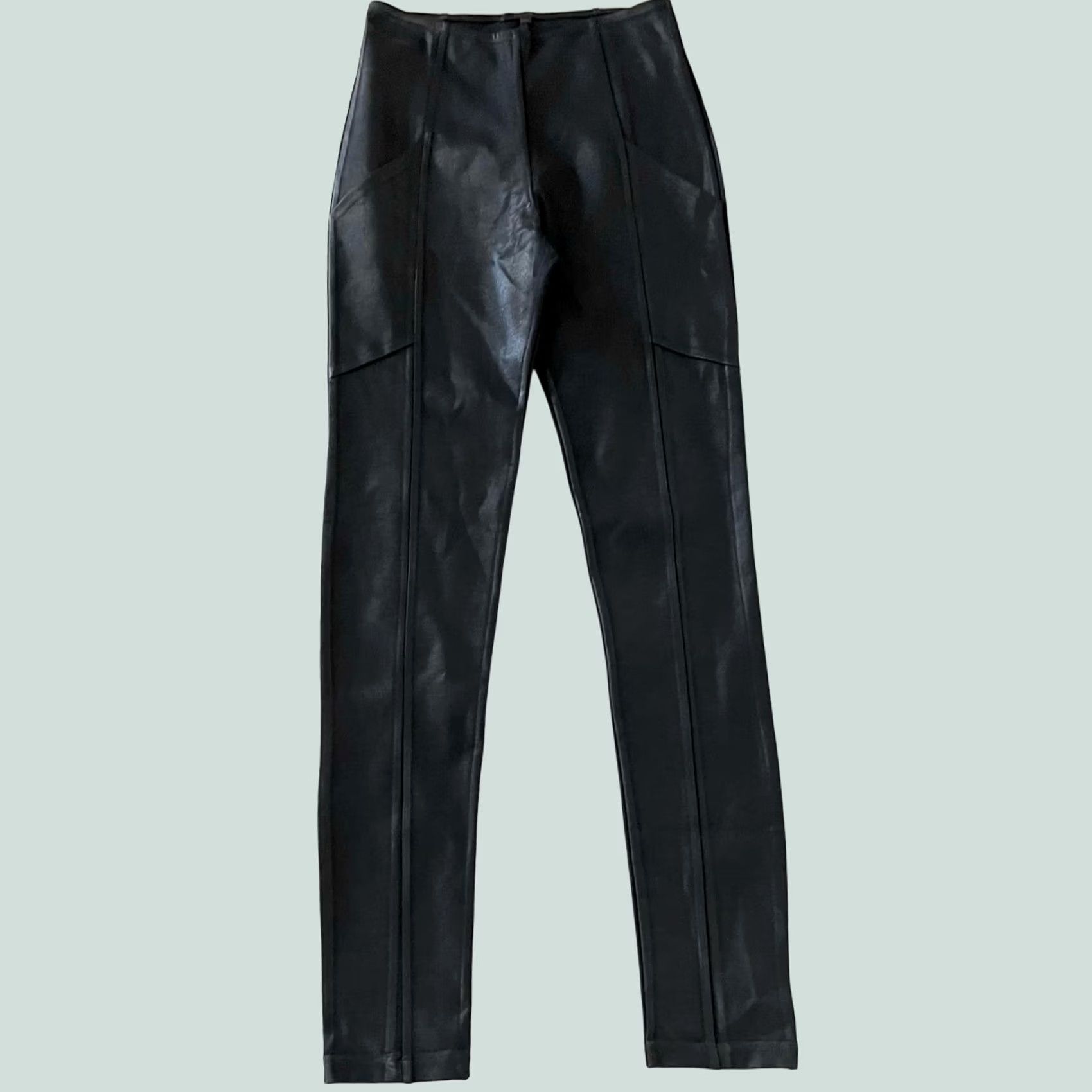 Vintage VINTAGE Minxx Leggings Faux Leather Black Pull On Pants Women’s Size L Size 36" / US 14 / IT 50 - 1 Thumbnail