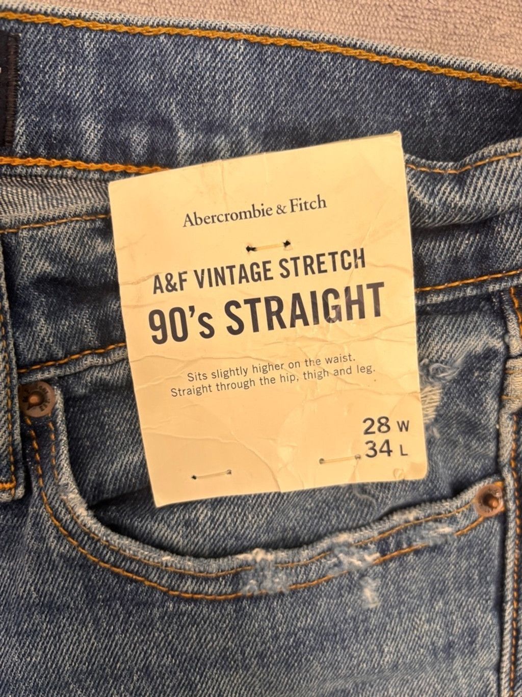 Abercrombie & Fitch Men's Abercrombie & Fitch Jeans, 28x34, Blue Size 28" / US 6 / IT 42 - 8 Thumbnail