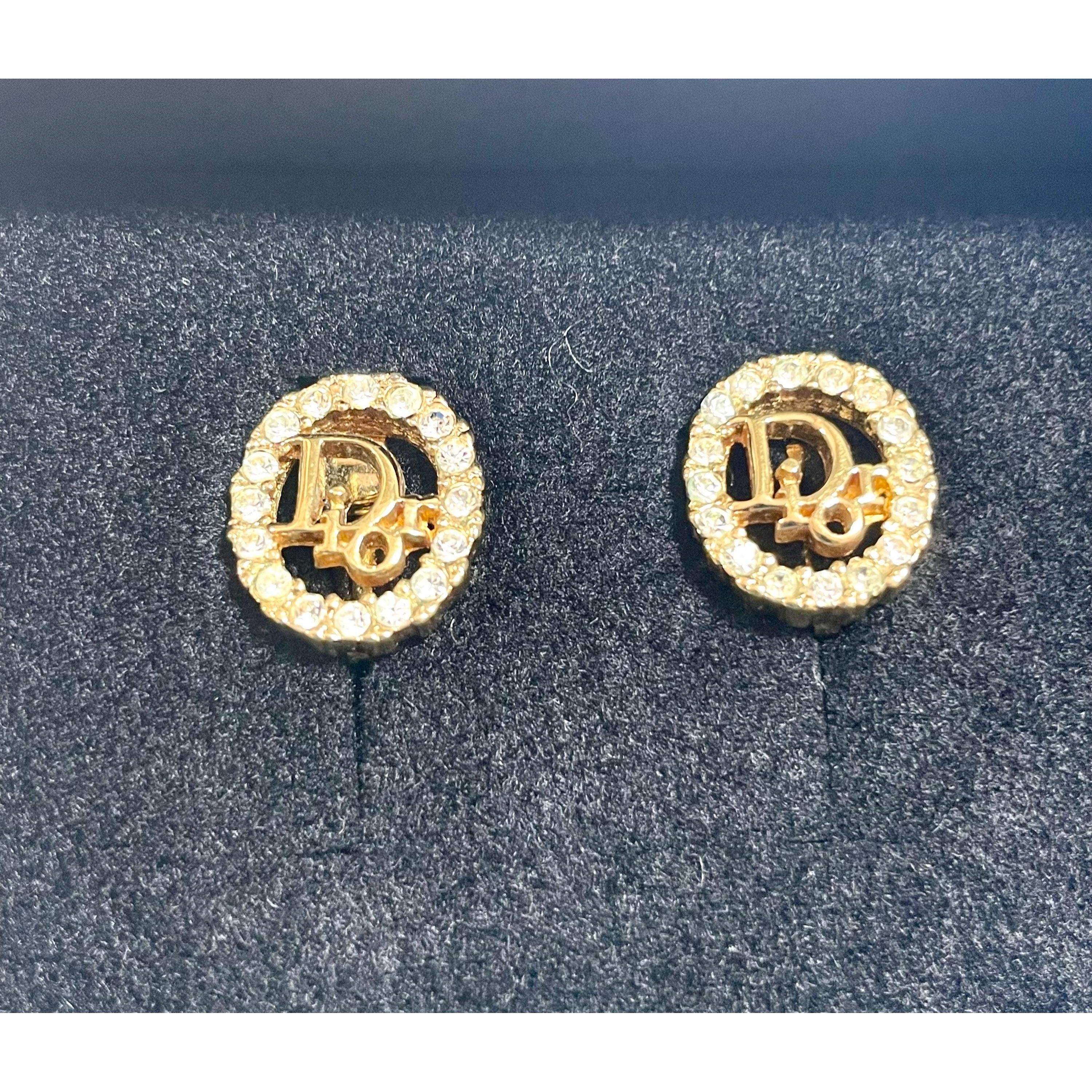 Dior Vintage Christian Dior earrings with rhinestone crystals. Size ONE SIZE - 10 Thumbnail