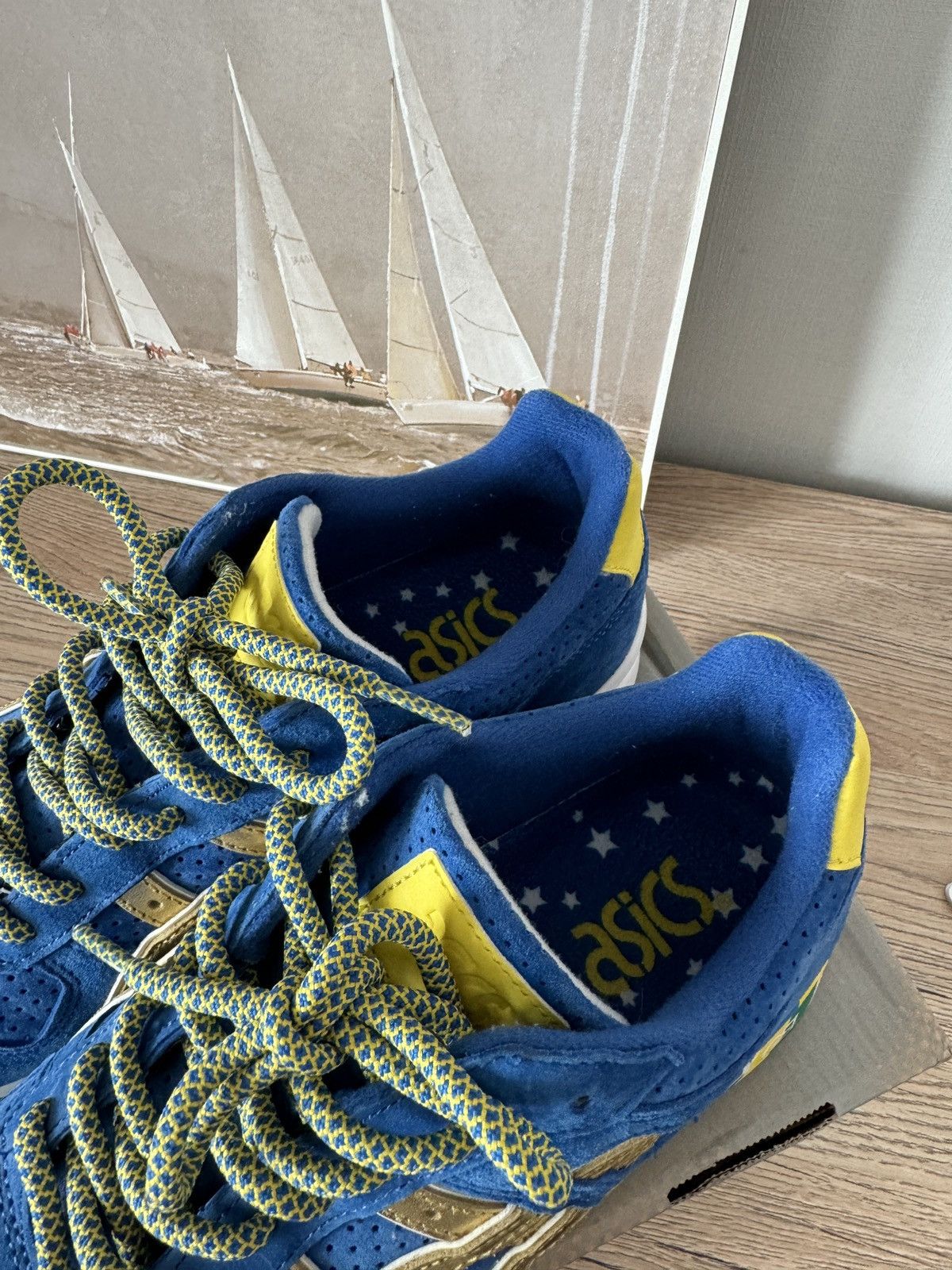 Asics × Ronnie Fieg ASICS x Ronnie Fieg GT-2 KFE Brazil Blue Gold H40JK Size US 8 / EU 41 - 9 Thumbnail