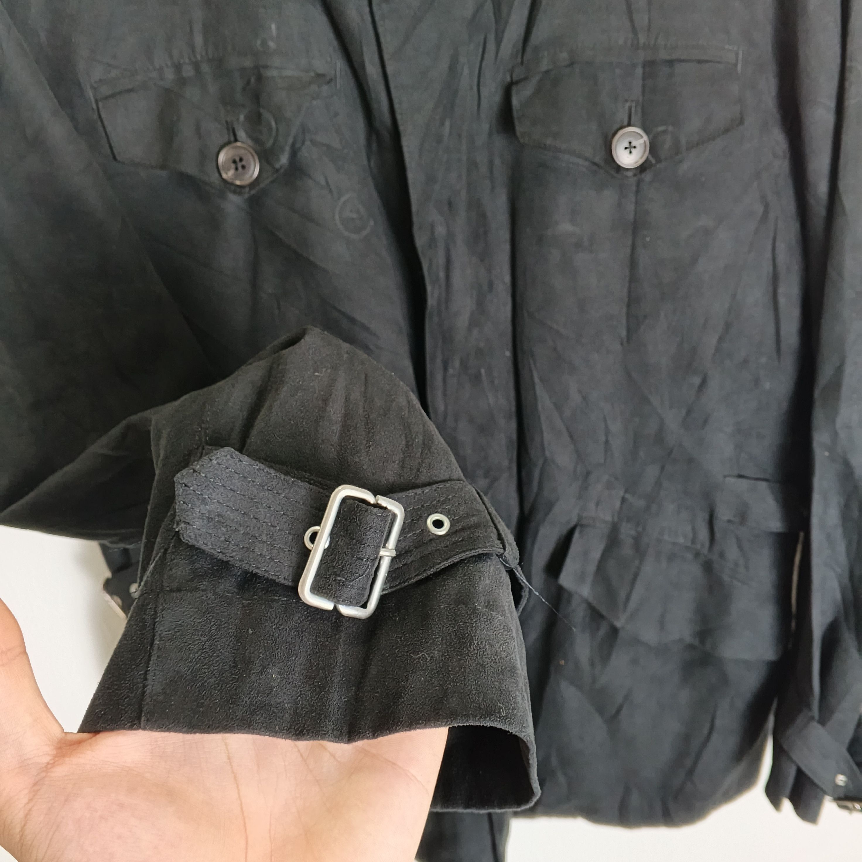 Yohji Yamamoto Vintage Kansai Yamamoto Faux Suede Buckle Jacket Size US L / EU 52-54 / 3 - 5 Thumbnail