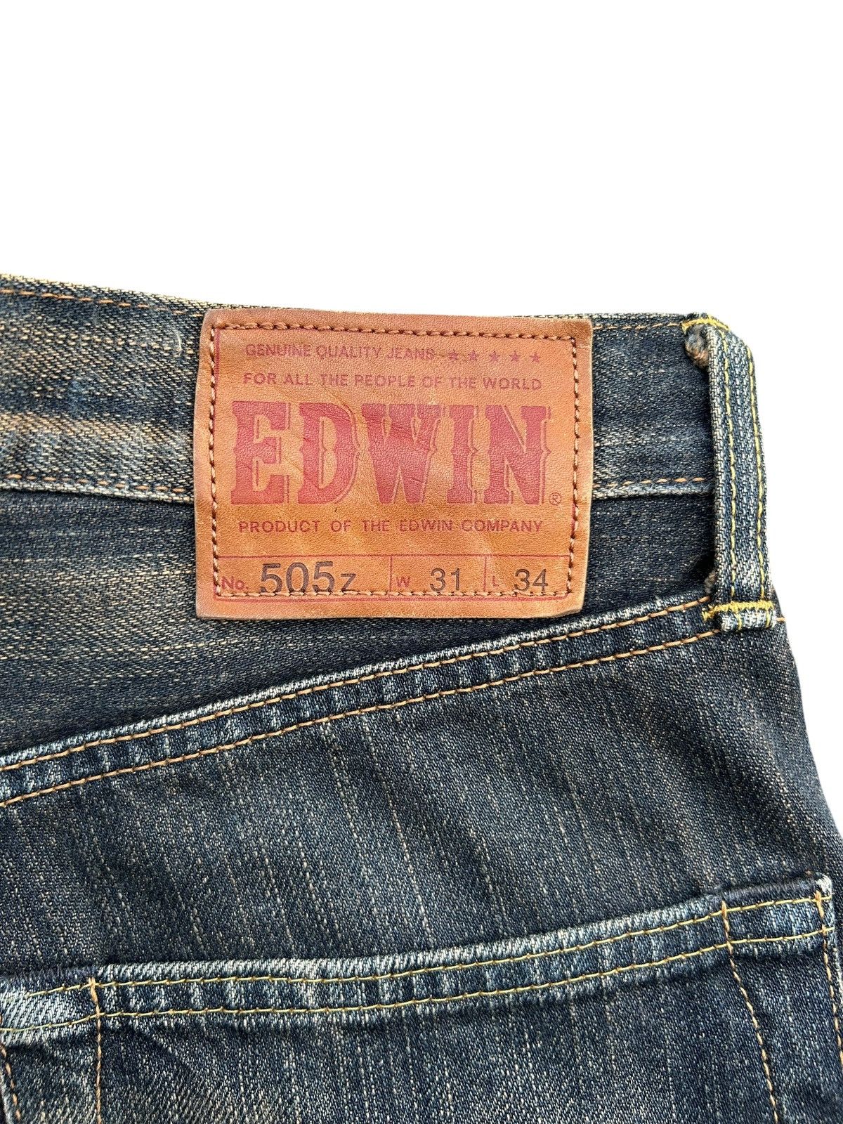 Edwin × Kapital × Vintage Vintage Edwin 505 Selvedge Baggy Rusty Distressed Denim Jean Size US 31 - 9 Thumbnail