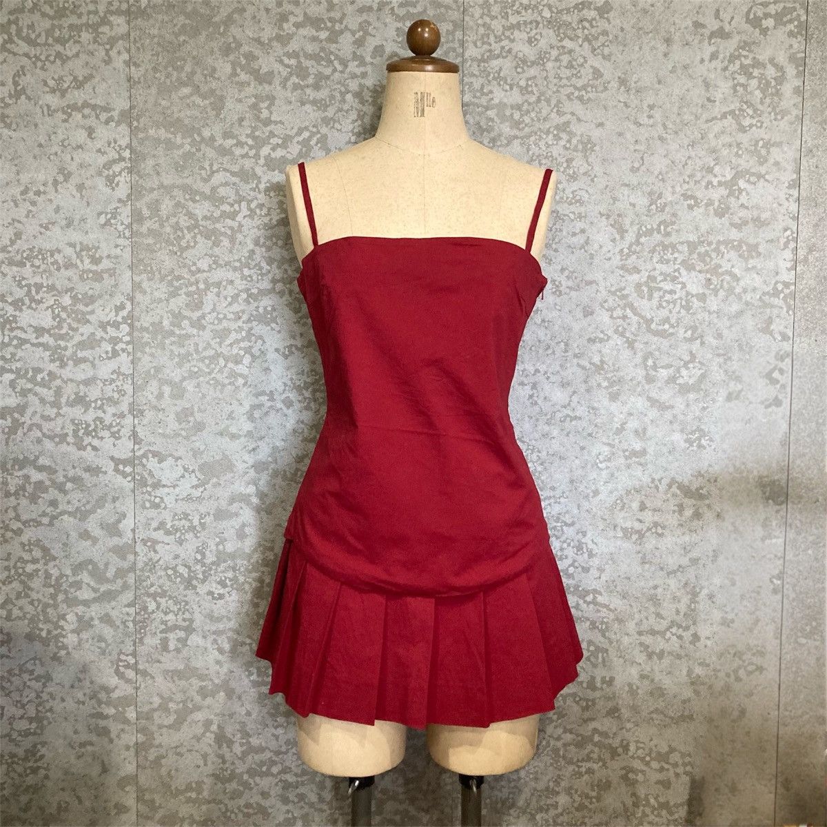 Japanese Brand 1-of-1 Runway Red Cotton Cami Top Japanese Archive Y2K Size S / US 4 / IT 40 - 1 Thumbnail
