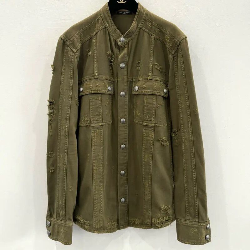 Balmain Balmain Men's Green Cotton Jacket 0089 Size US M / EU 48-50 / 2 - 1 Thumbnail