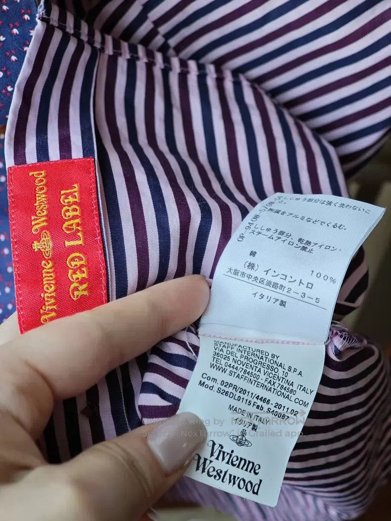 Vivienne Westwood Vivienne Westwood Blue and Pink Striped Shirt with Tie Size S / US 4 / IT 40 - 5 Thumbnail