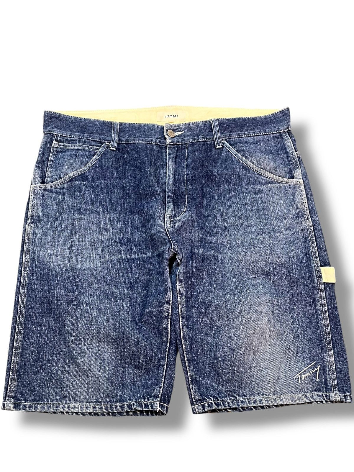 Tommy Jeans Vintage Tommy Shorts Baggy Embroidded Deni Size US 37 - 1 Thumbnail