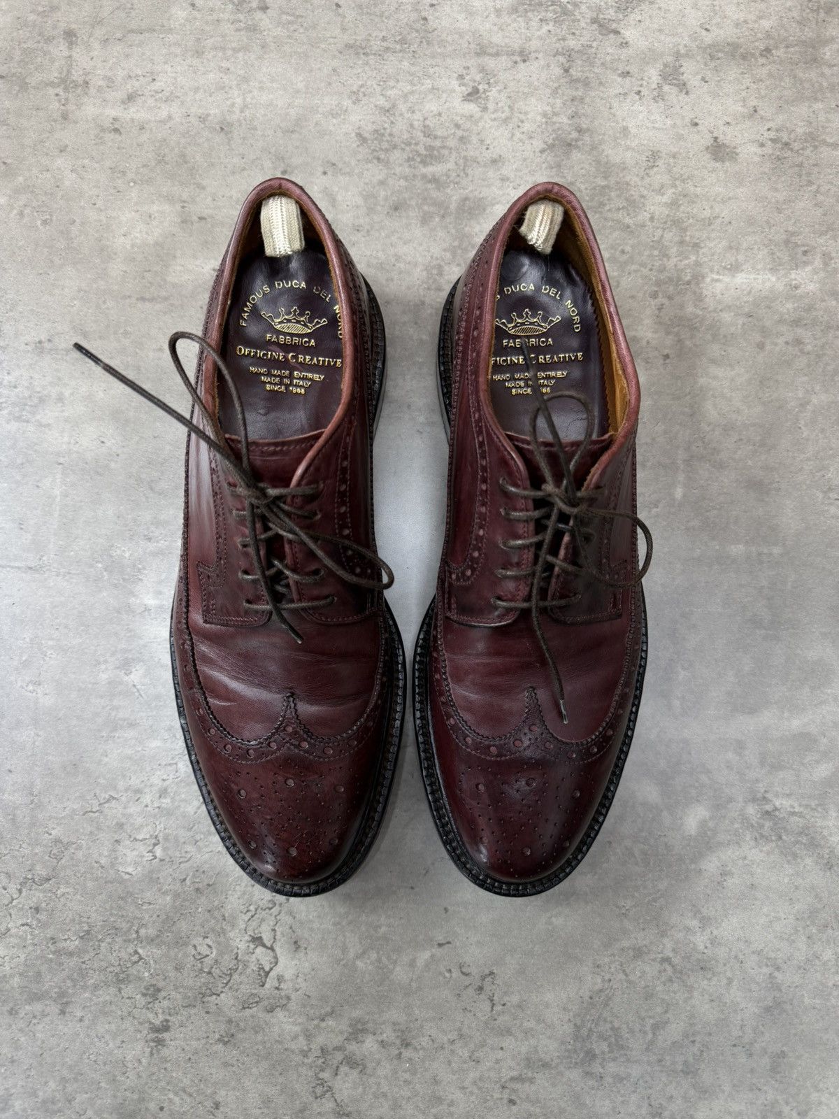 Officine Creative Officine Creative Wingtip Brogue Derby Shoes Burgundy Size US 8 / EU 41 - 1 Thumbnail