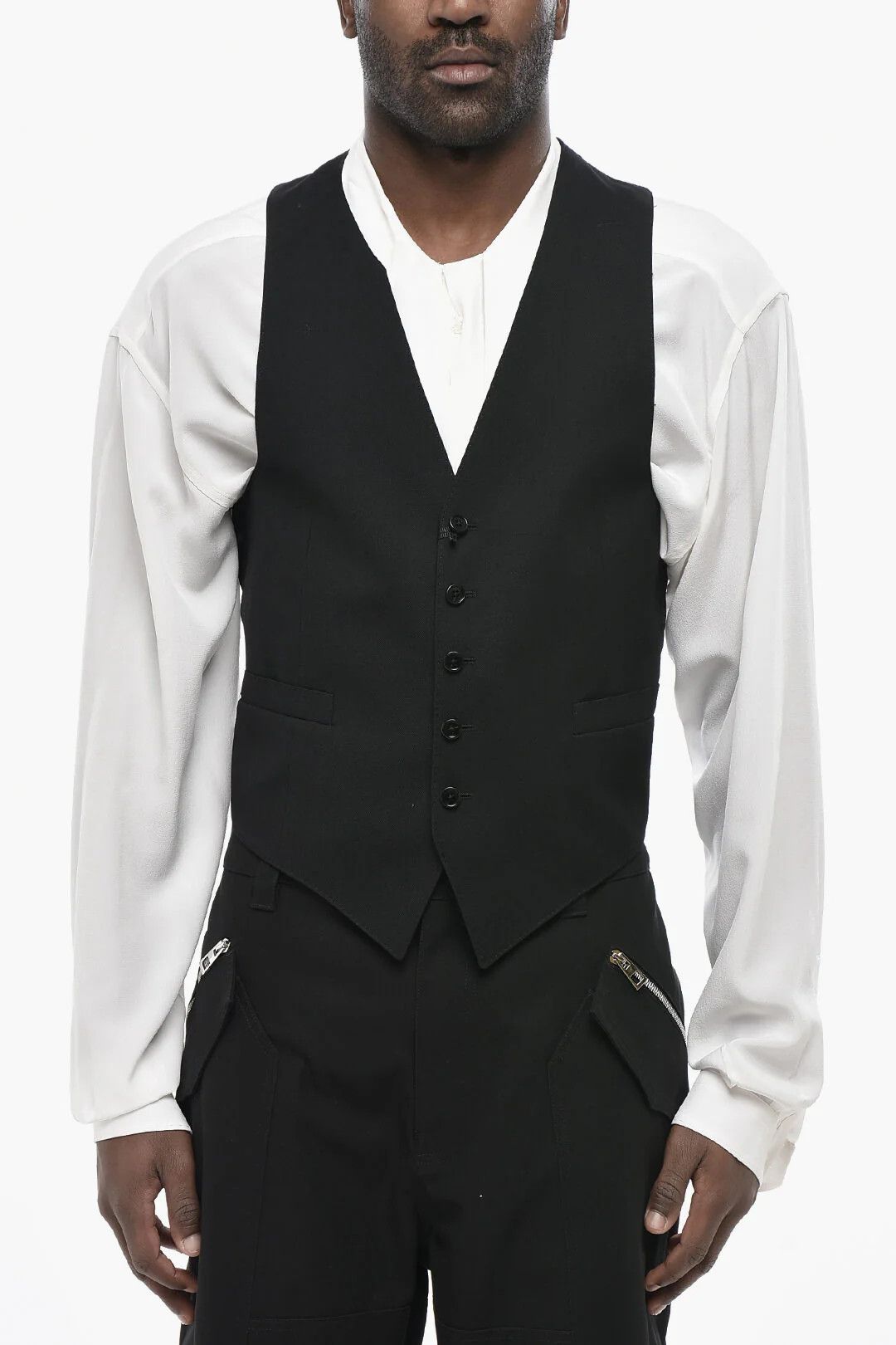 Celine og1mm0426 Wool Waistcoat in Black Size US M / EU 48-50 / 2 - 1 Thumbnail