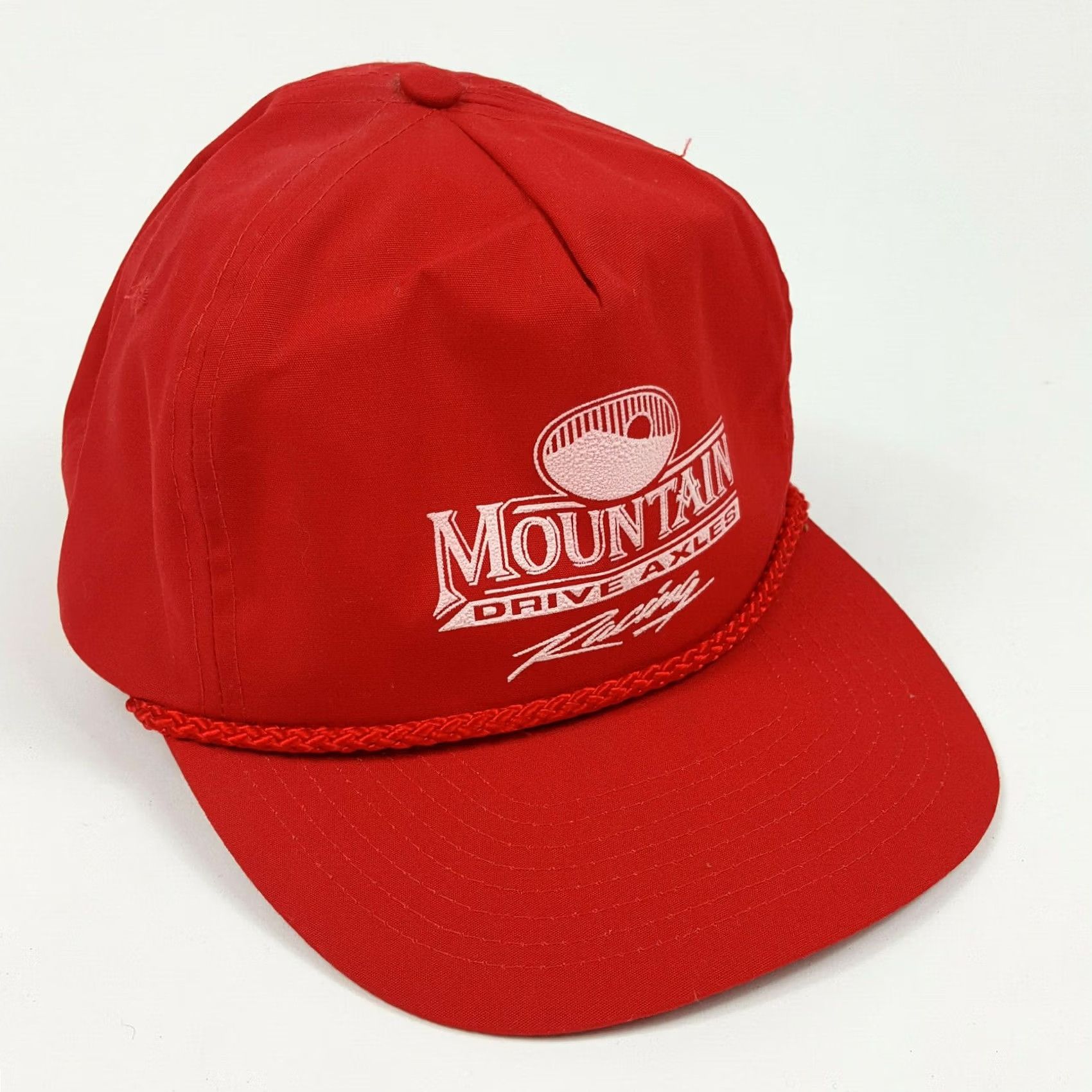 Vintage VINTAGE Mountain Axles Racing Puff Print Snapback Trucker Hat Hipster Men Adjustable Red Racing 80s Retro Solid Sport Baseball Cap Size ONE SIZE - 2 Thumbnail