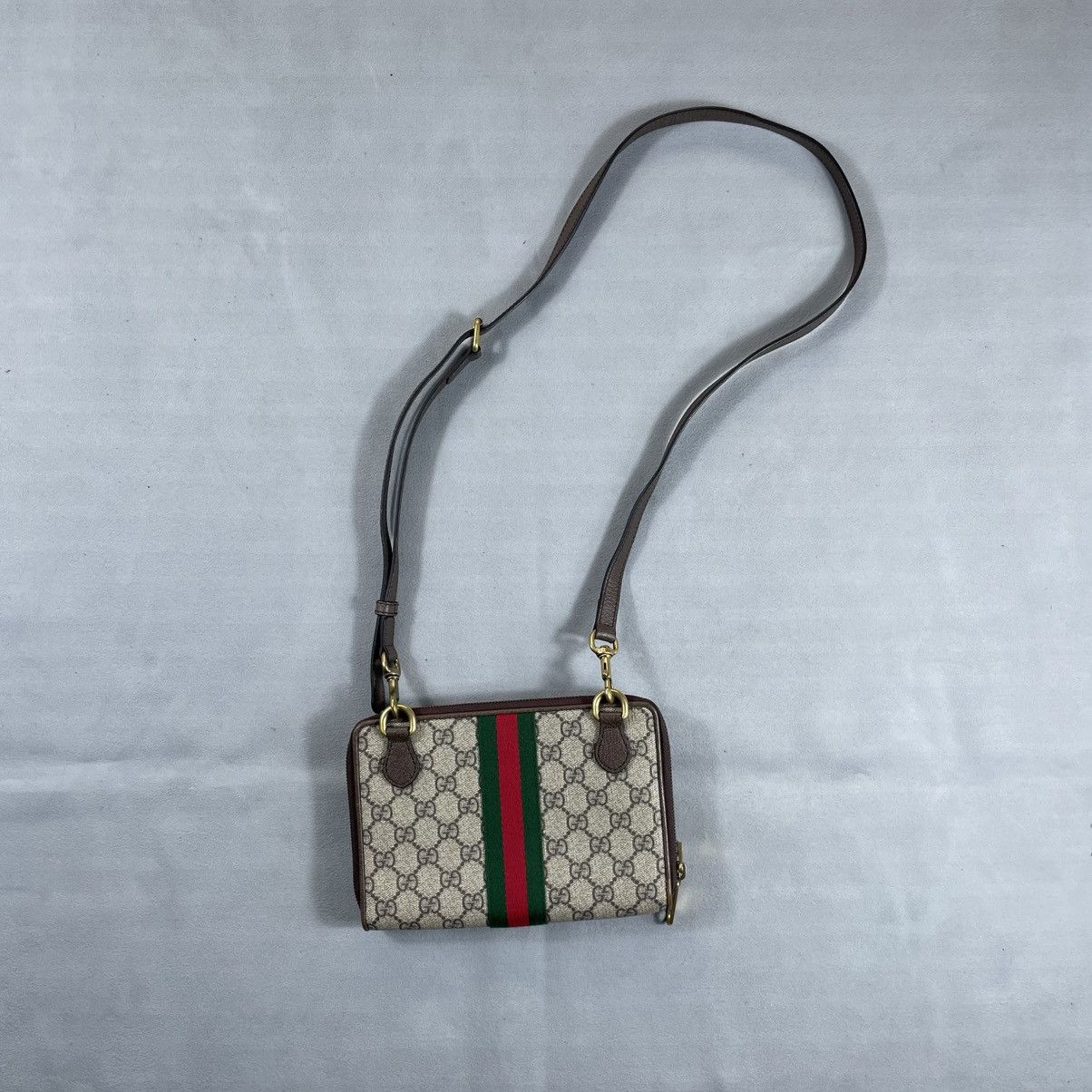 Gucci Ophidia Double Zip Crossbody Bag GG Coated Canvas Small Size ONE SIZE - 9 Thumbnail