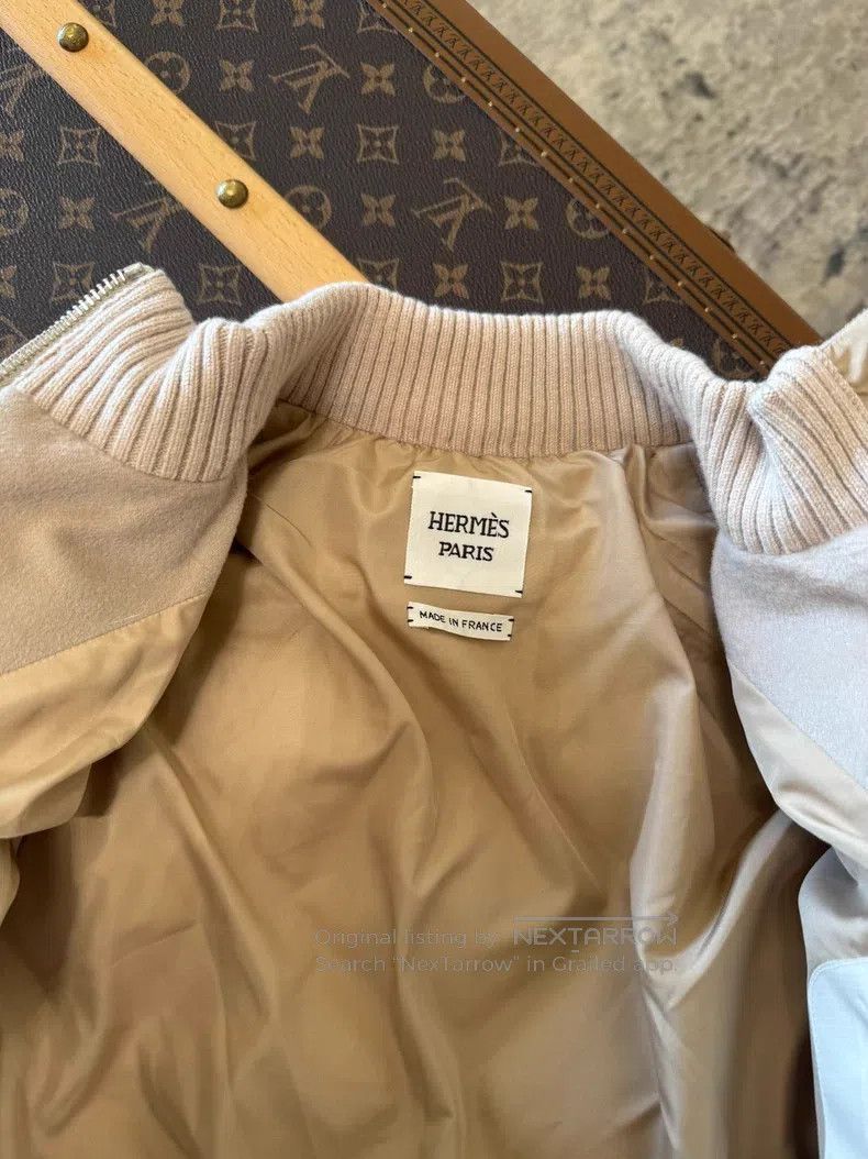 Hermes Hermes Cashmere and Leather Padded Jacket Size XXS / US 00 / IT 34 - 7 Thumbnail