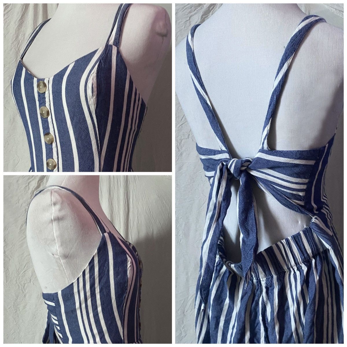 Express Express, Striped, Sleeveless, Backless, Wide Leg Jumper Size 28" / US 6 / IT 42 - 4 Thumbnail