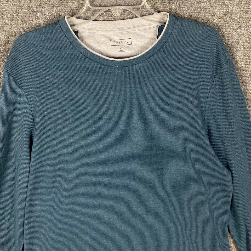 Club Room Club Room Shirt Men's XXL Waffle Knit Thermal Long Sleeve Size US XXL / EU 58 / 5 - 2 Thumbnail