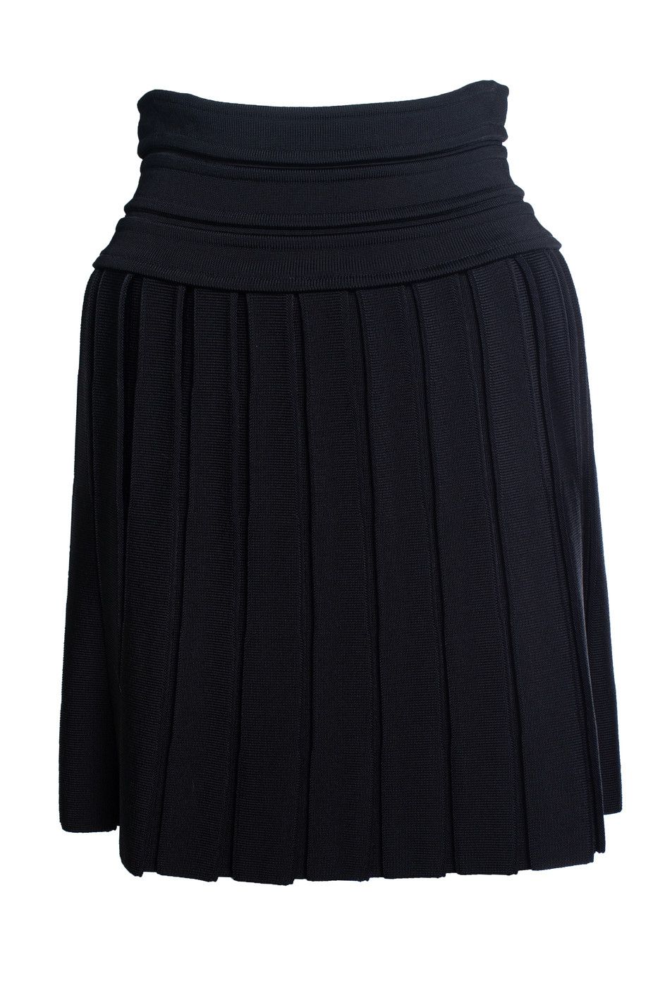 Balmain pleated body con skirt in black