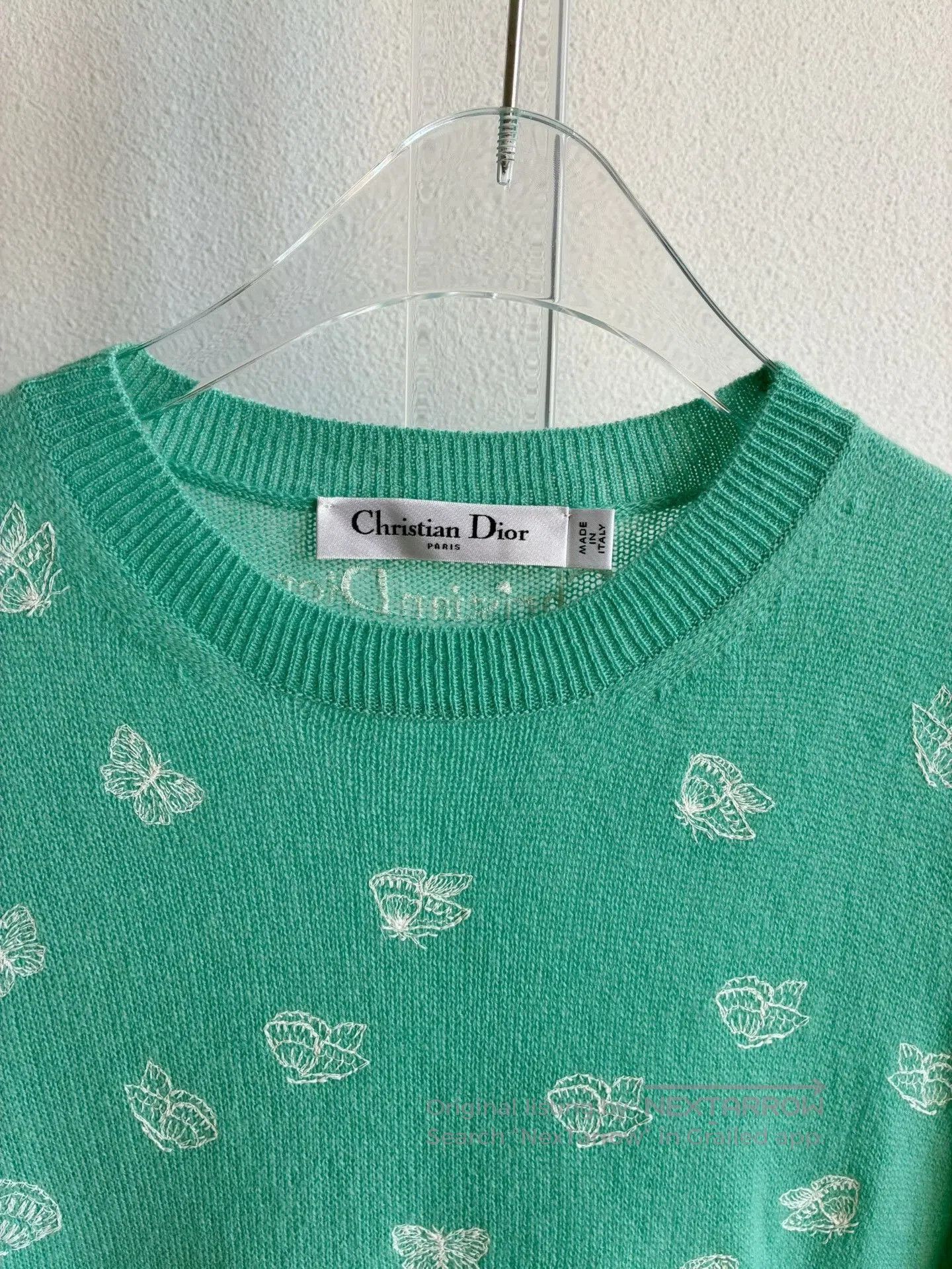 Dior Dior Mint Green Butterfly Embroidery Knit Top. Size XS / US 0-2 / IT 36-38 - 4 Thumbnail