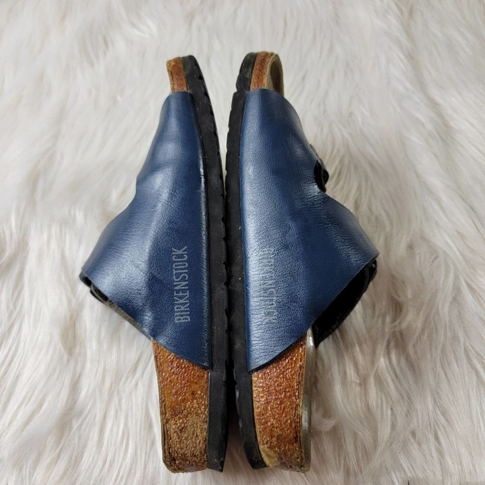 Birkenstock Birkenstock Navy Blue Leather Milano Sandals - 6 Size US 6 / IT 36 - 11 Thumbnail