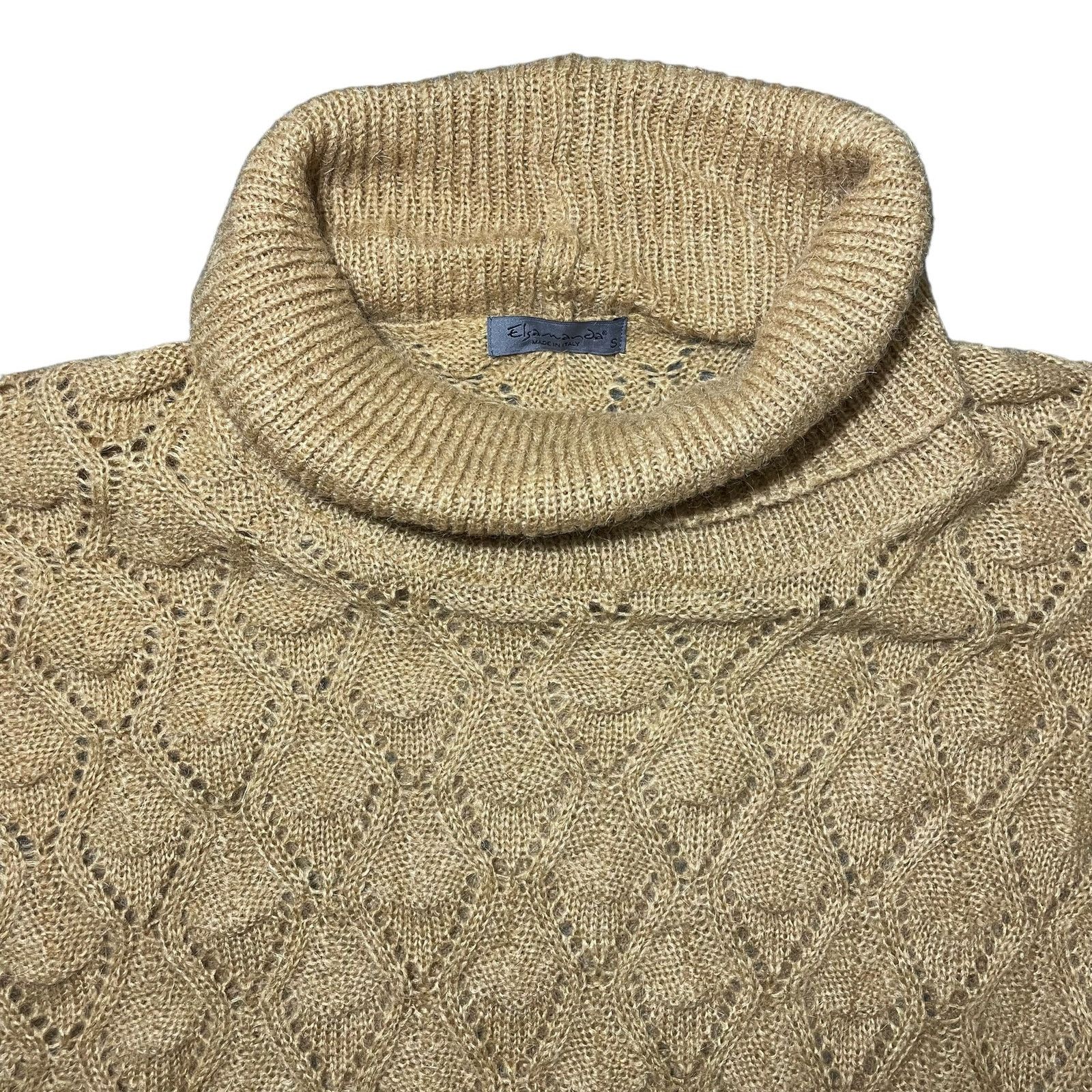Other Elsamanda Diamond Knit Cowl Neck Sweater Mohair Blend Small Size S / US 4 / IT 40 - 2 Thumbnail