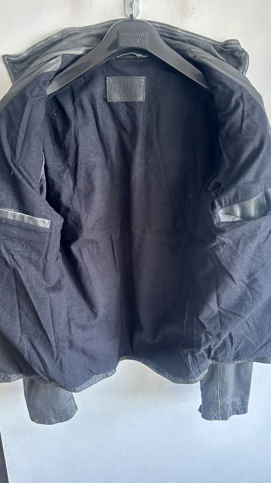 Allsaints All Saints Gray quilted Cargo biker moto leather Jacket XS Size US XS / EU 42 / 0 - 7 Thumbnail