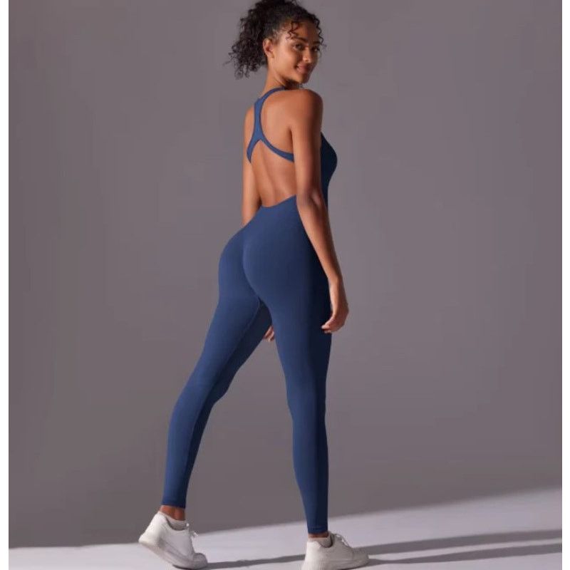 Other Pilareta Blue Midi Sportswear Pilates Spandex Jumpsuit Small Size 27" / US 4 / IT 40 - 1 Thumbnail
