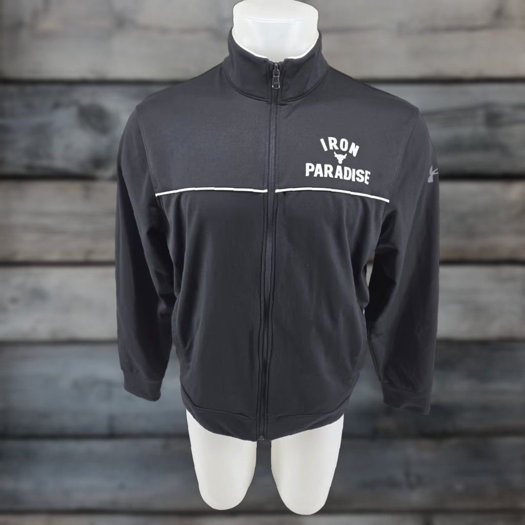 Under Armour Under Armour Project Rock Jacket Men Medium Black Zip-Up Iron Paradise Track Top Size US M / EU 48-50 / 2 - 1 Thumbnail