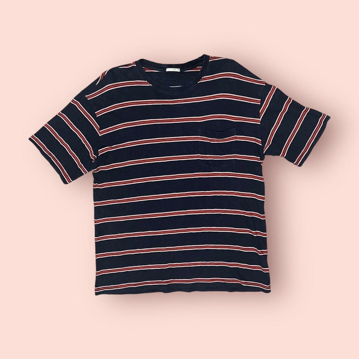 Japanese Brand × Jun Takahashi × Uniqlo VINTAGE GU STRIPED BOXY POCKET TEE Size US L / EU 52-54 / 3 - 2 Thumbnail